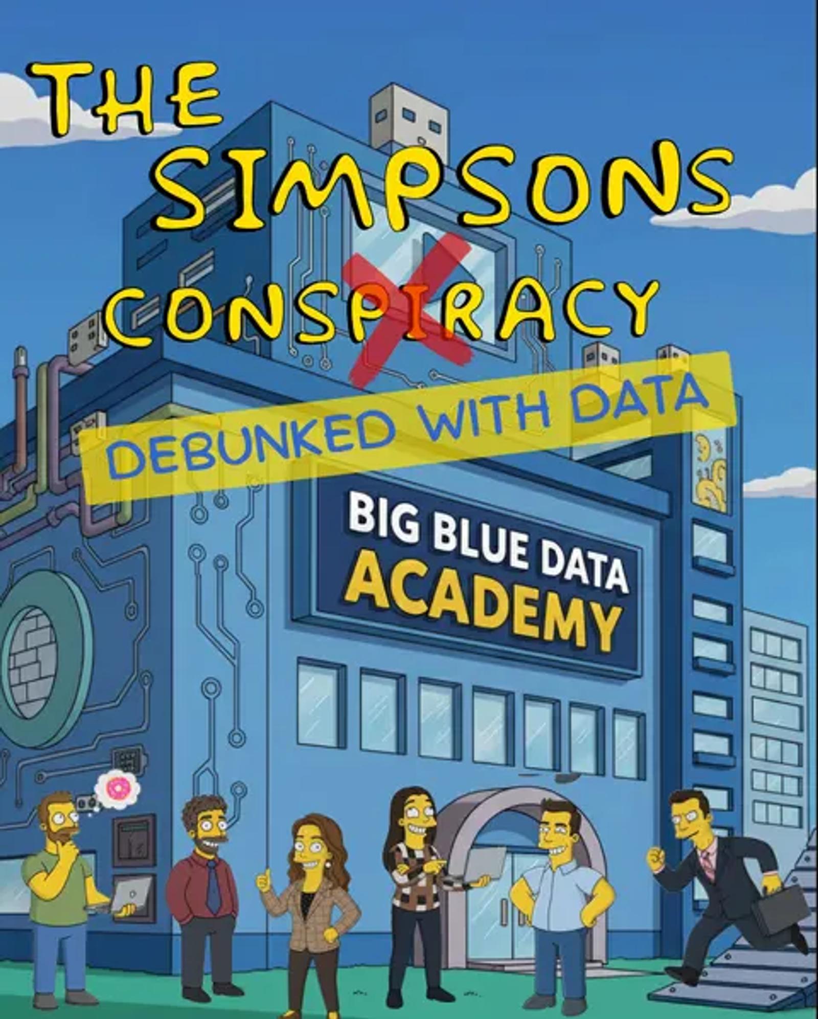 A carousel card for LinkedIn drawn in a yellow-skinned cartoon register borrowed from The Simpsons.