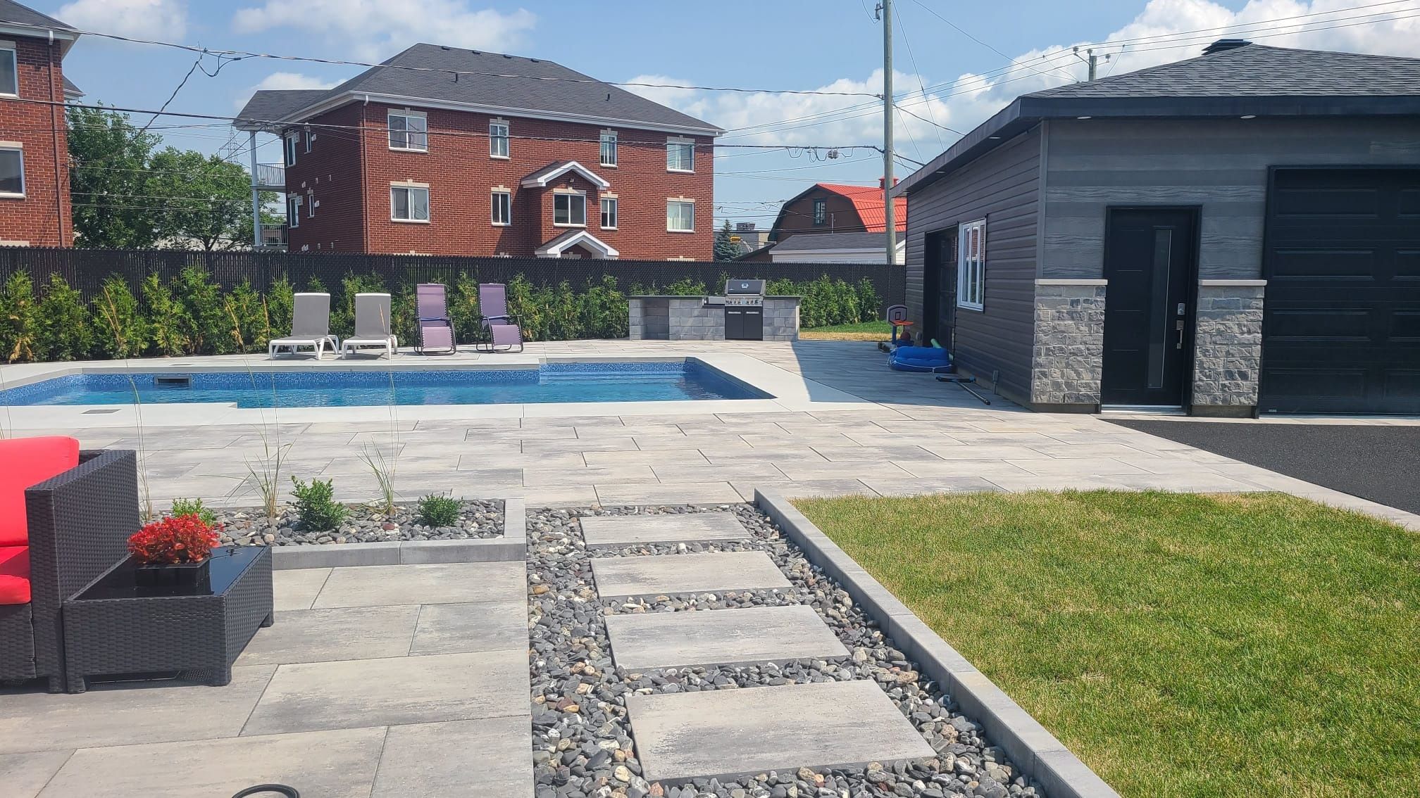 River pebbles for landscaping