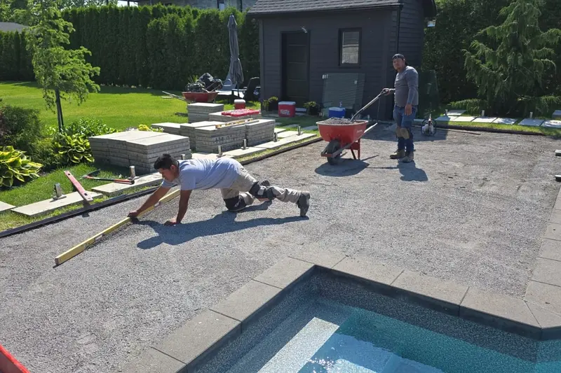 Installation de pavé uni