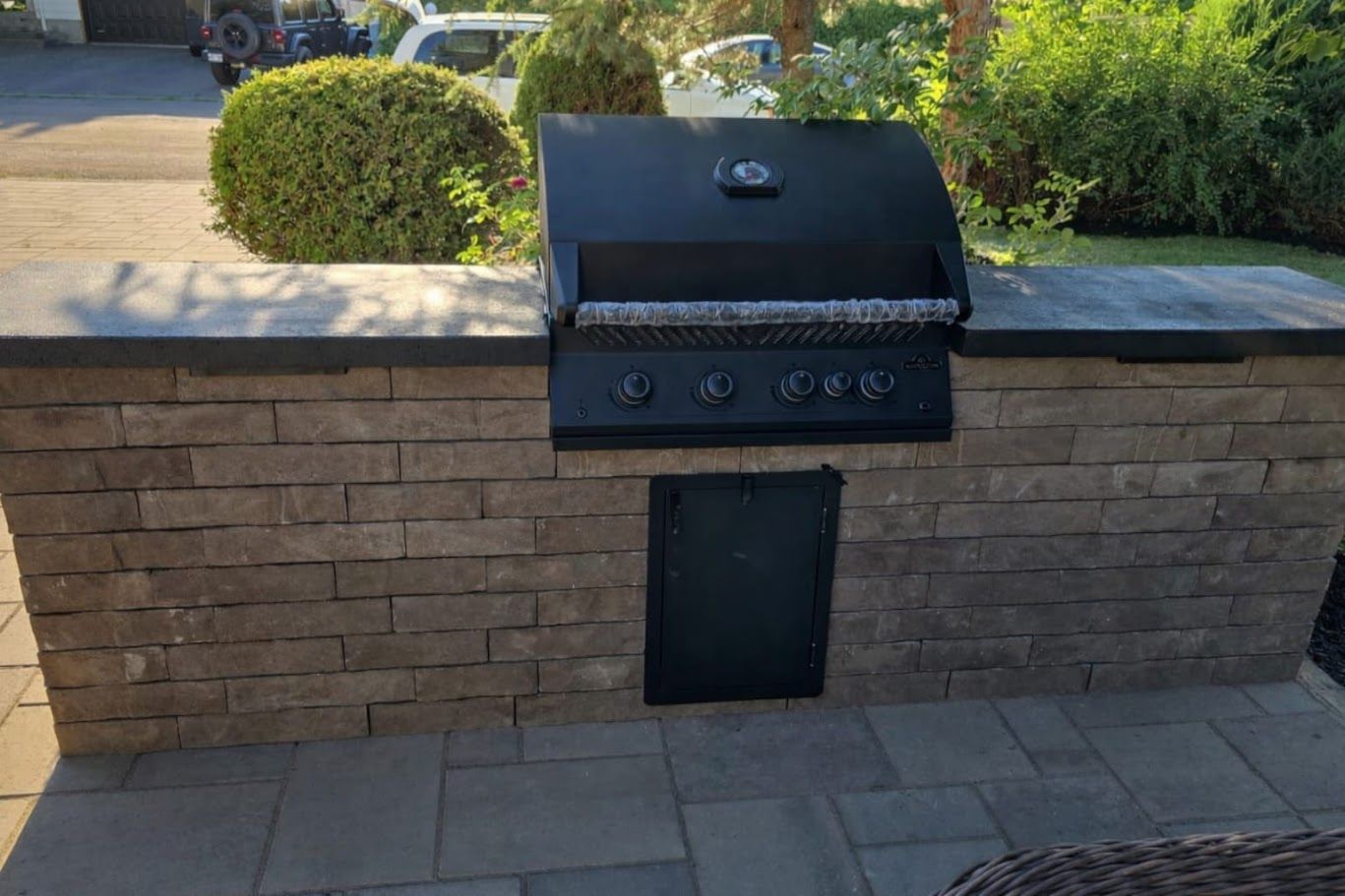 Cuisine extérieure en pavé