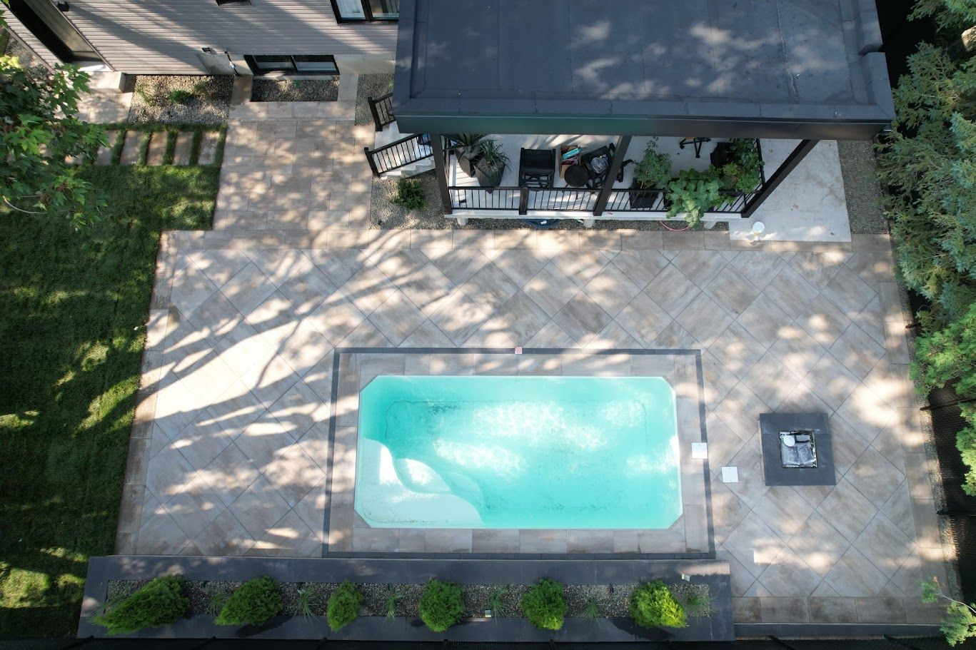 Vue aérienne aménagement paysager