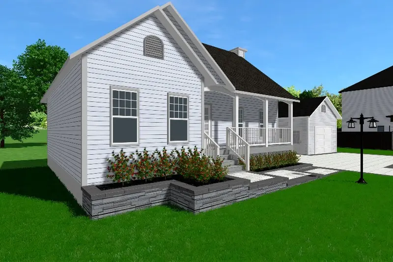 Plan 3D pour aménagement d'une cours avant