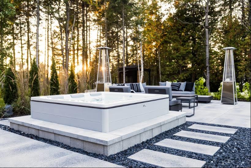 Spa layout with paving stones