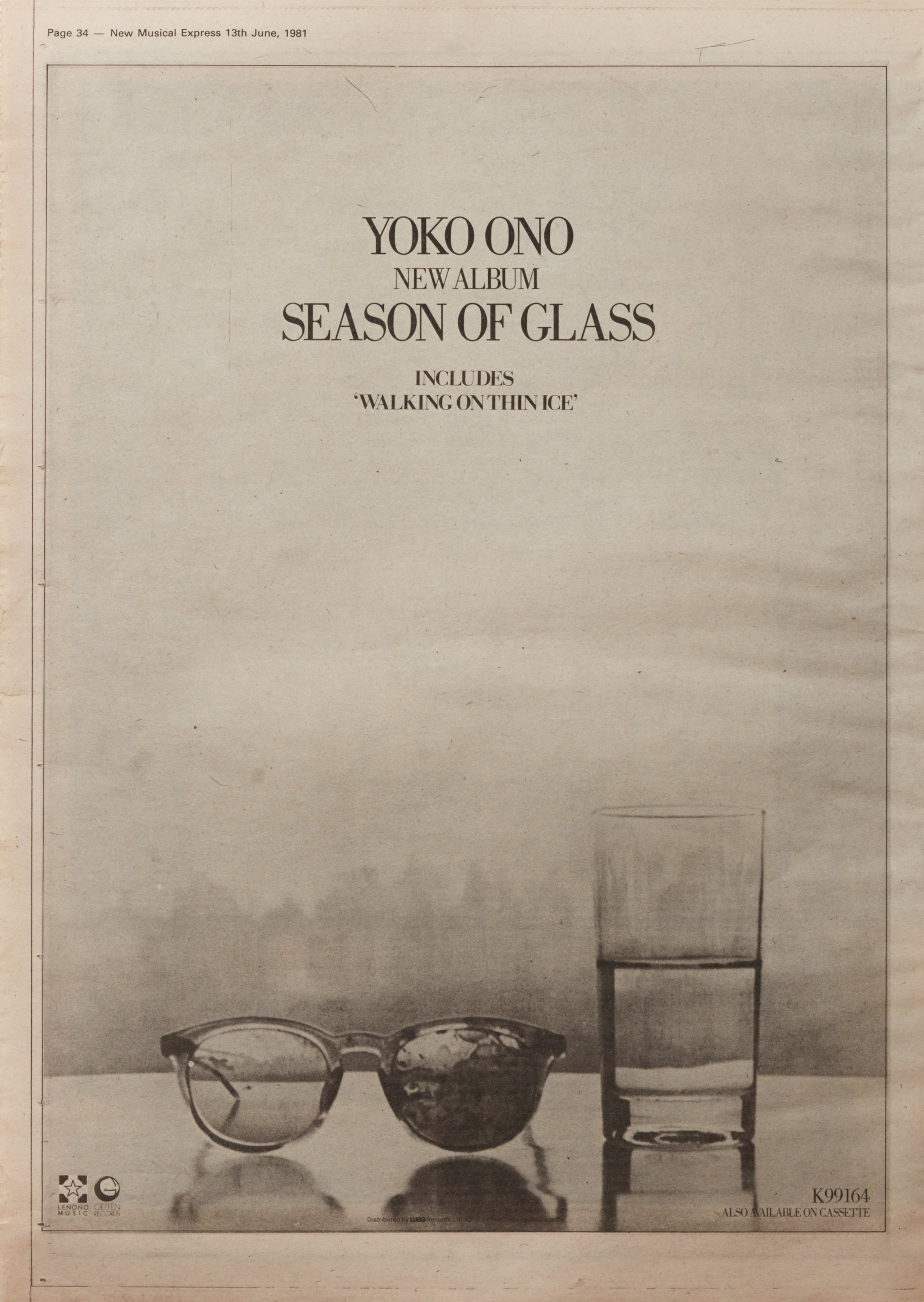 Yoko Ono 'Season of Glass' advertisement (1981)