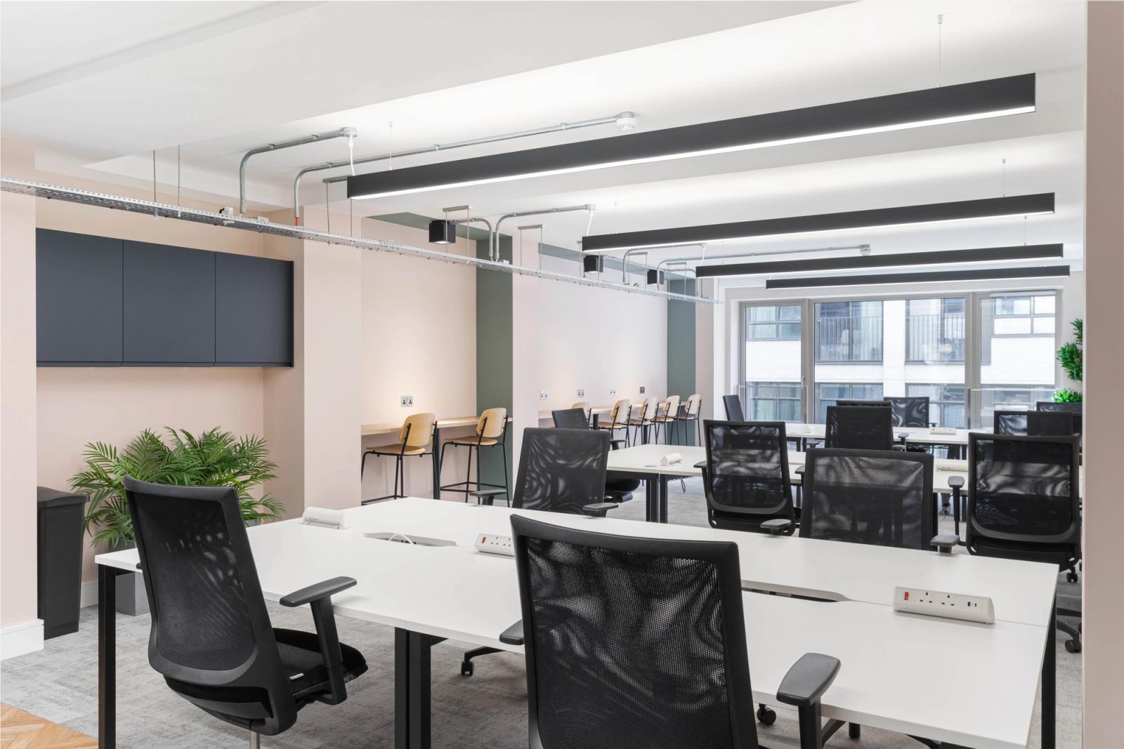 Bright workspace at The Sevens, 77 Charlotte Street