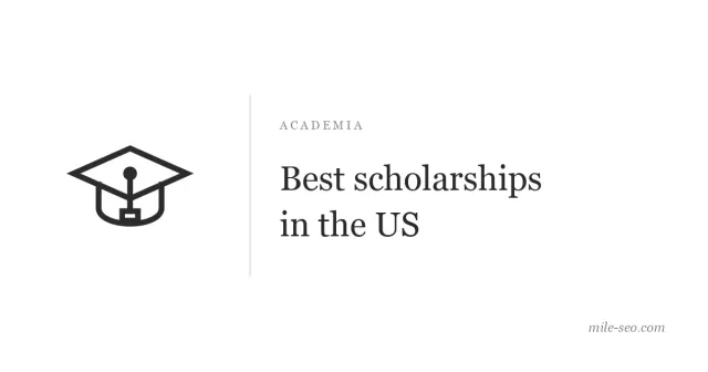 Line drawing of a graduation cap beside the title "Best scholarships in the US"