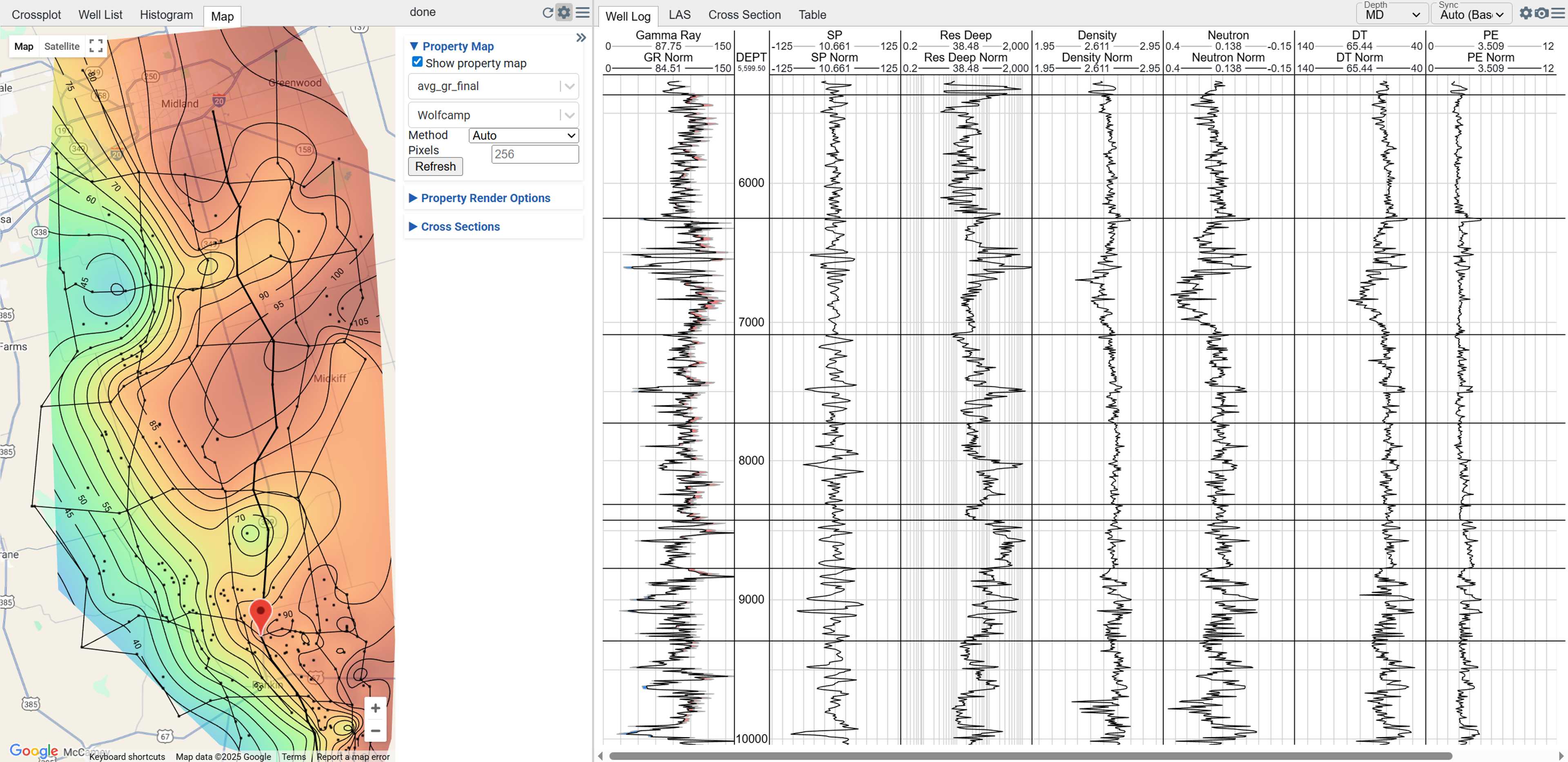 Screenshot of curve normalization module