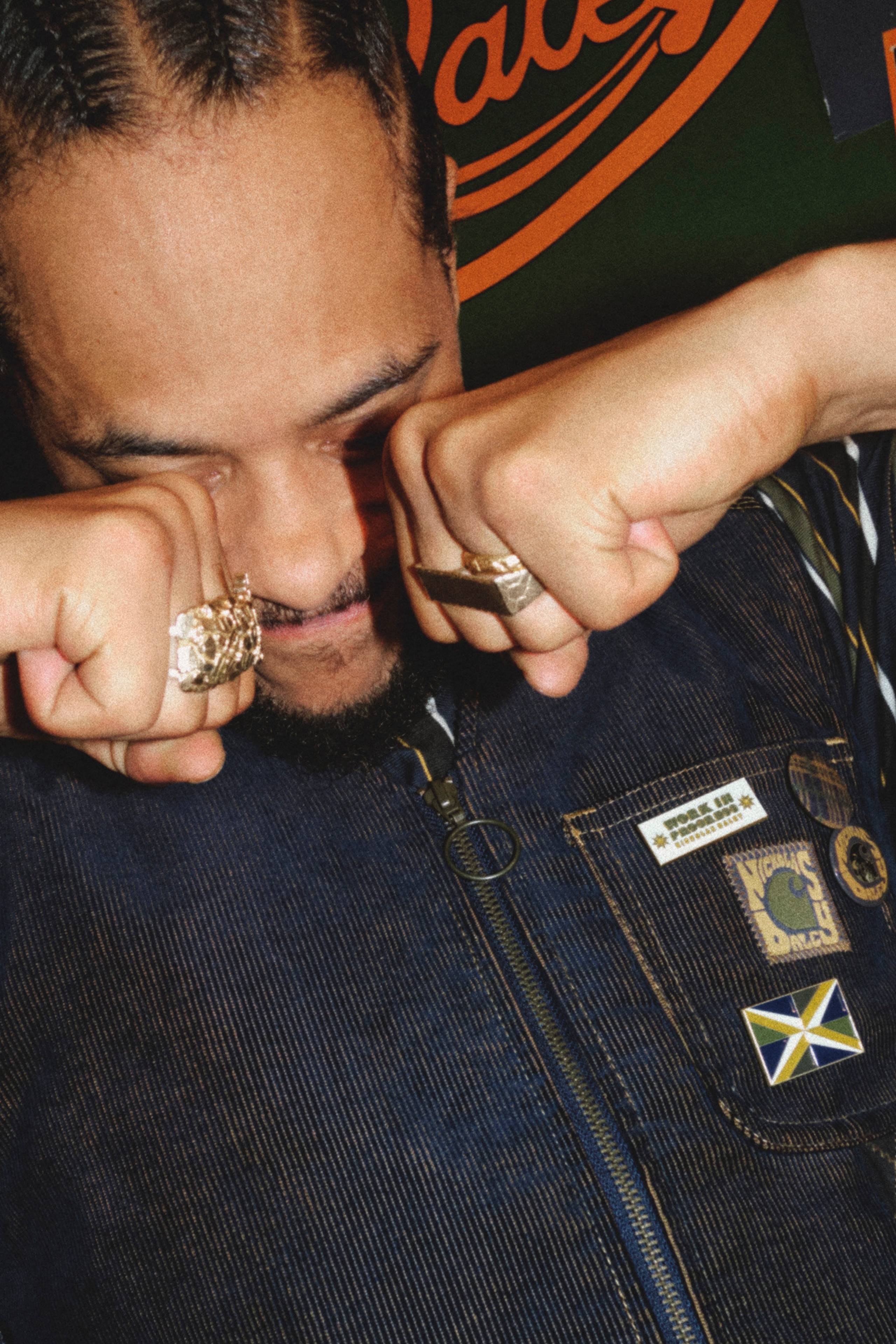 Artist Pink Siifu wearing Nicholas Daley x Carhartt WIP Collaboration