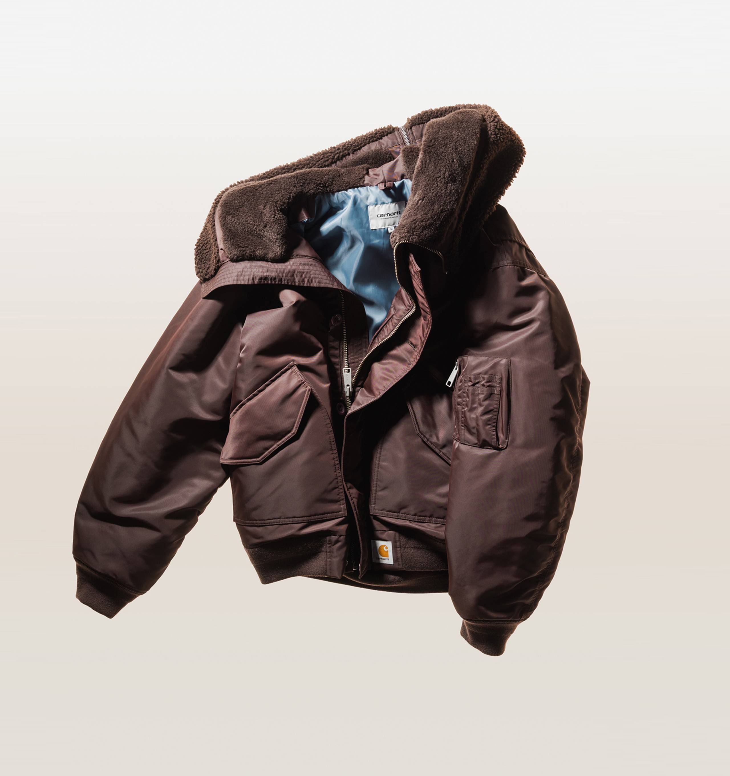 Studio Product Shot of Hooded Oltera Bomber Jacket