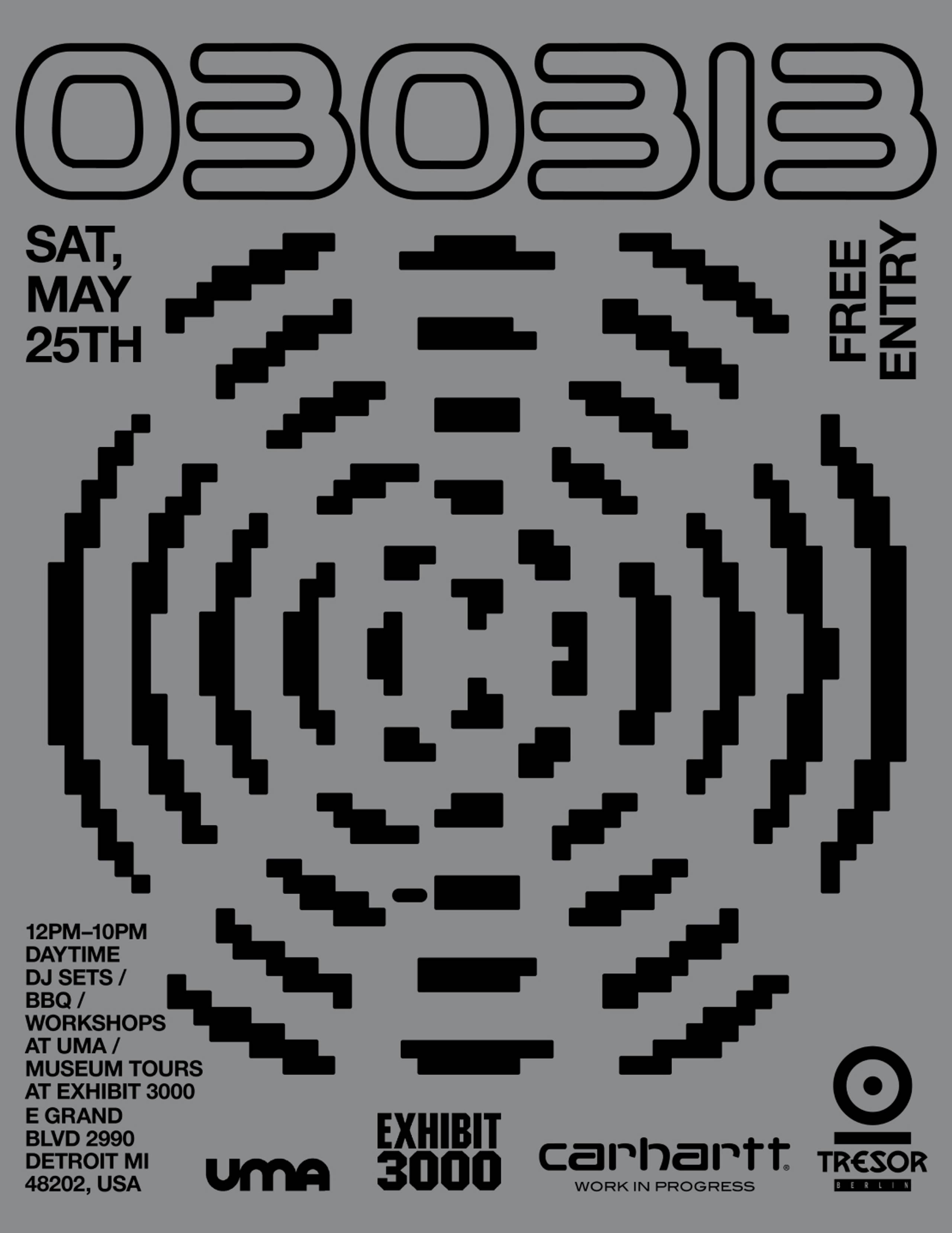 Party flyer for Carhartt WIP from Saturday May 25th 2023