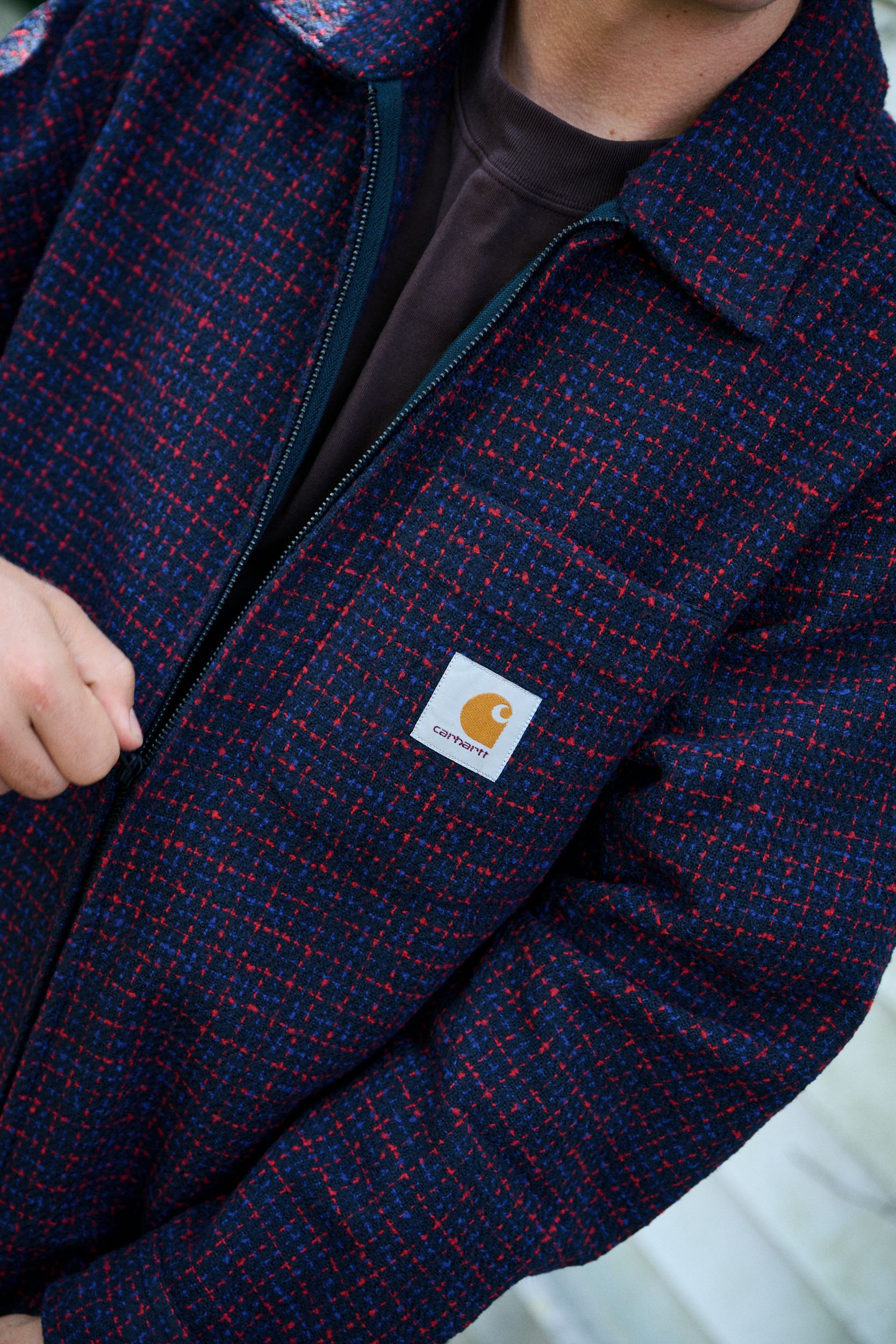 Closeup shot of Bellamy Check Shirt Jacket