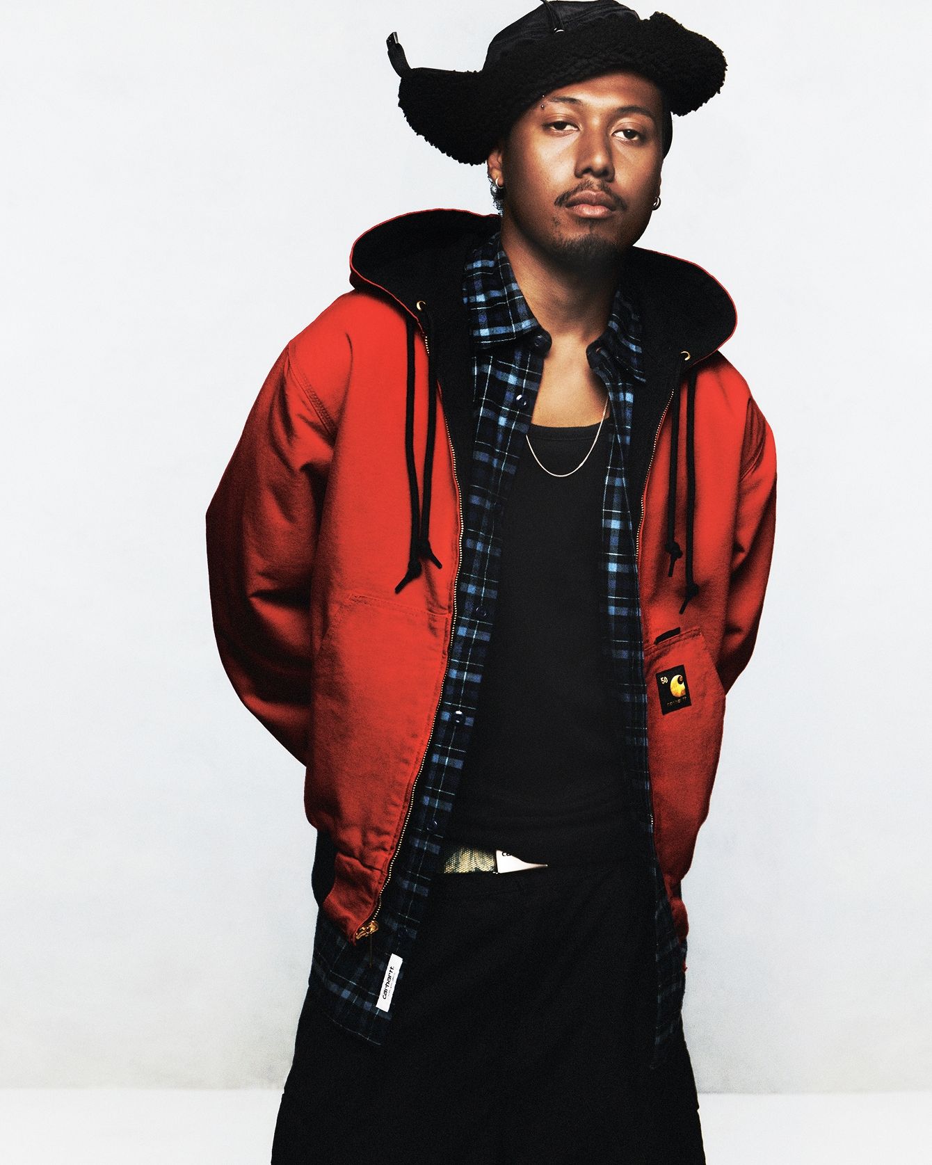 Model wearing a Red OG Active Jacket from the OG Active Jacket 50th Anniversary Edition