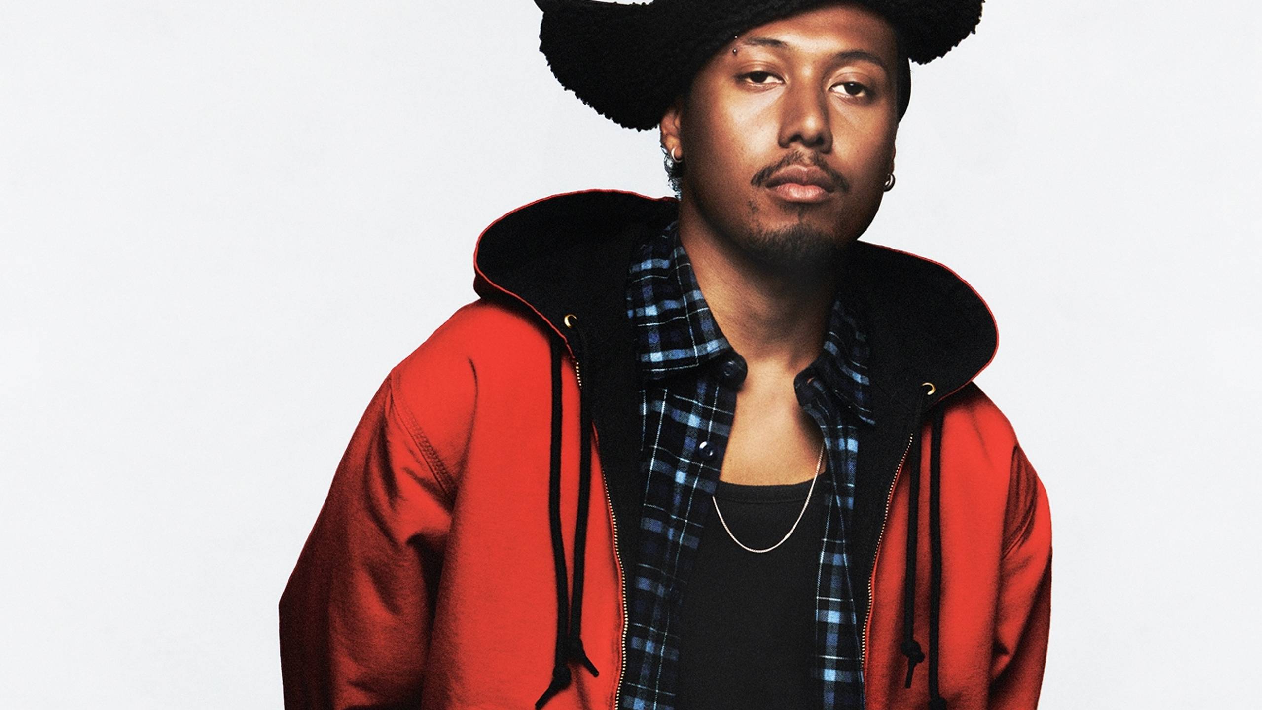 Model wearing a Red OG Active Jacket from the OG Active Jacket 50th Anniversary Edition