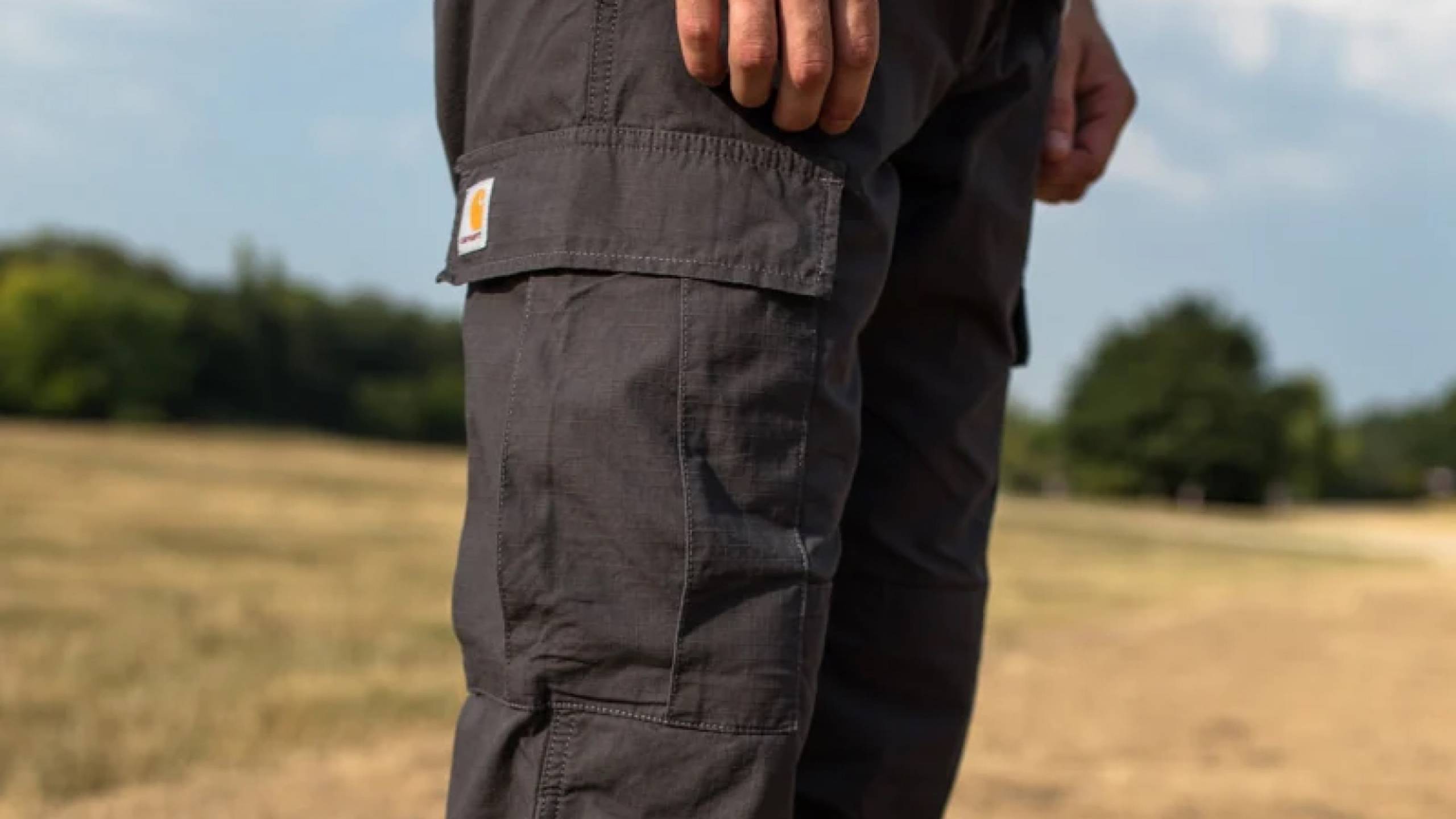 Model wearing Carhartt WIP cargo pants