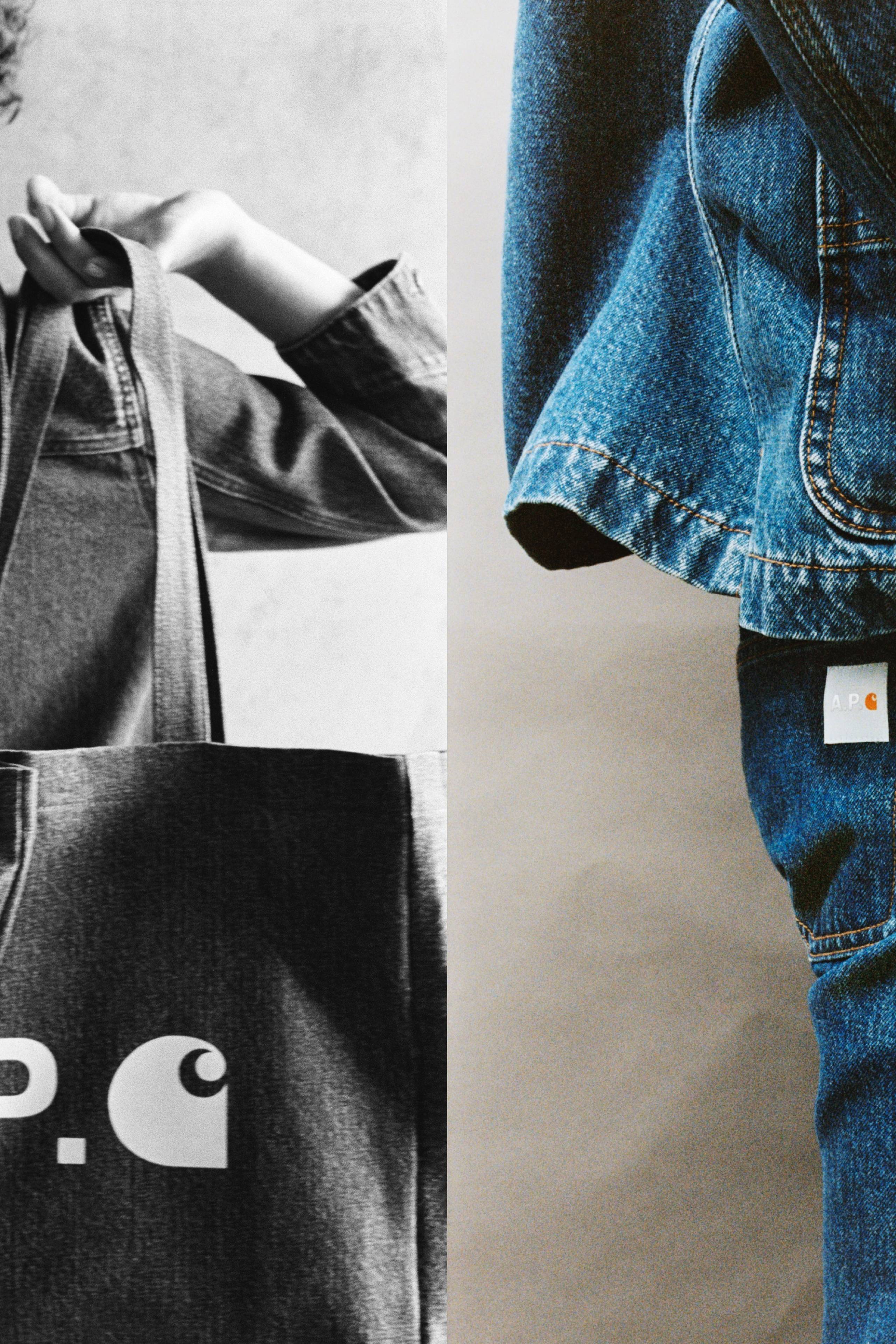 Models wearing items from A.P.C. x Carhartt WIP collection