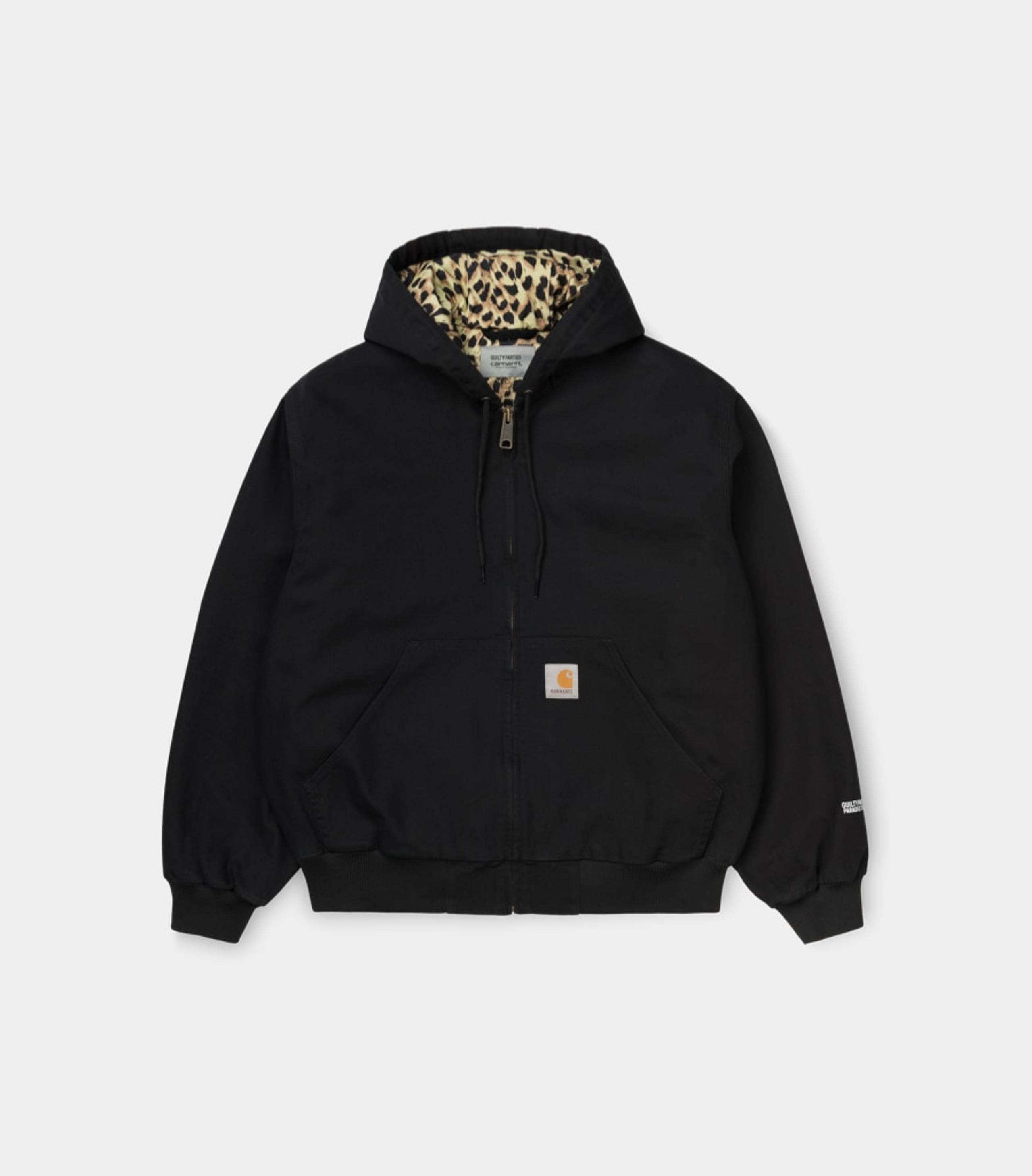 Carhartt WIP x Wacko Maria OG Active Jacket in black with Leopard print lining