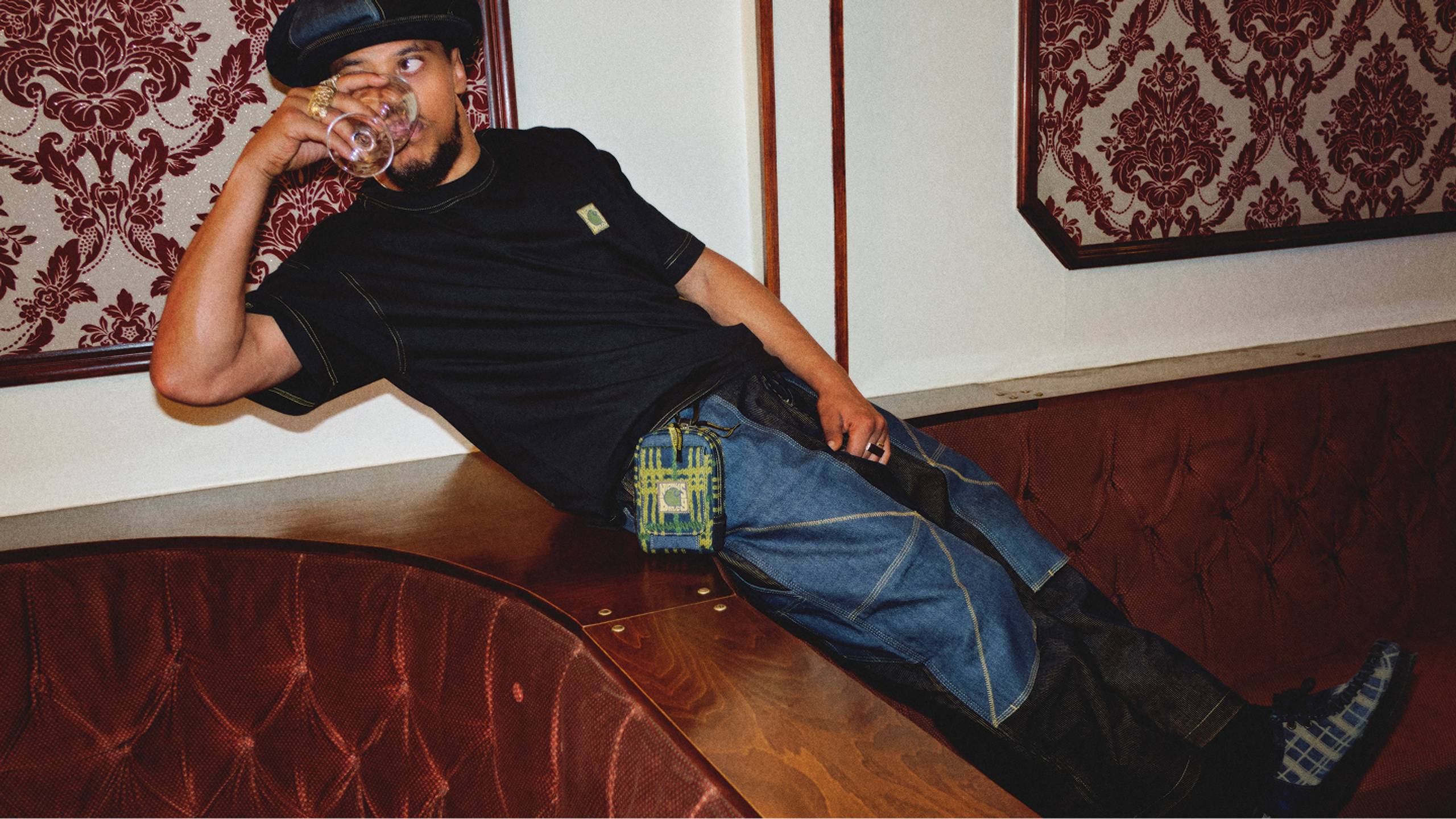 Artist Pink Siifu wearing Nicholas Daley x Carhartt WIP Collaboration