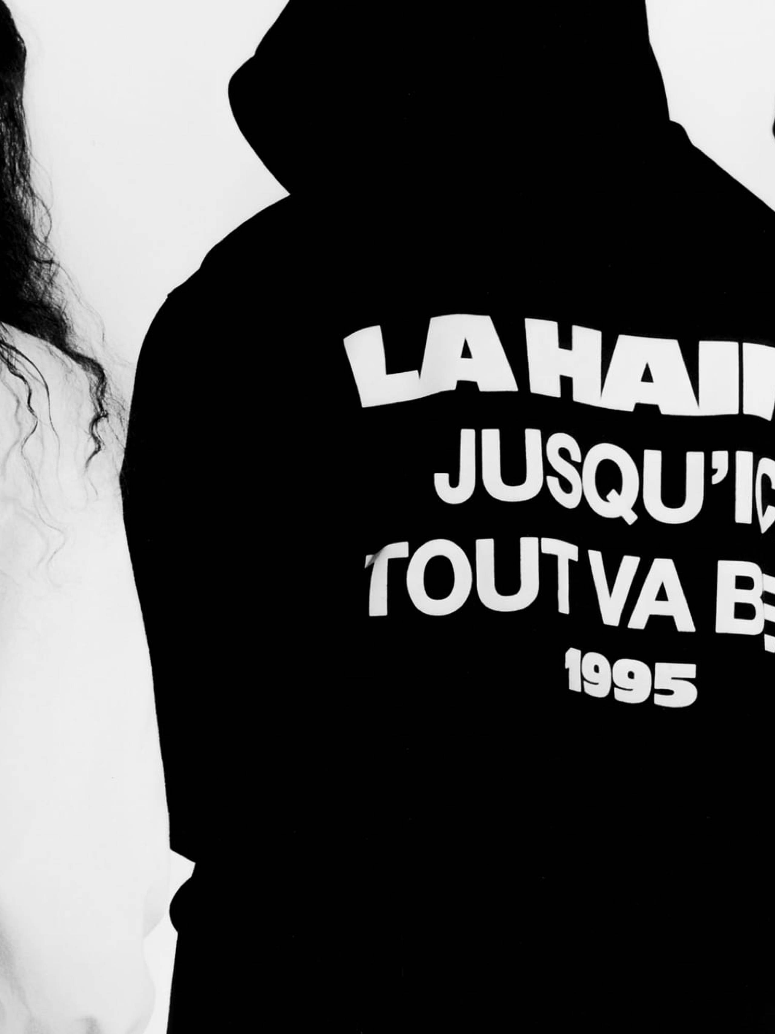 3 Models wearing Carhartt WIP x La Haine 25th Anniversary Jusqu'ici Tout Va Bien Hoodie & T-Shirt