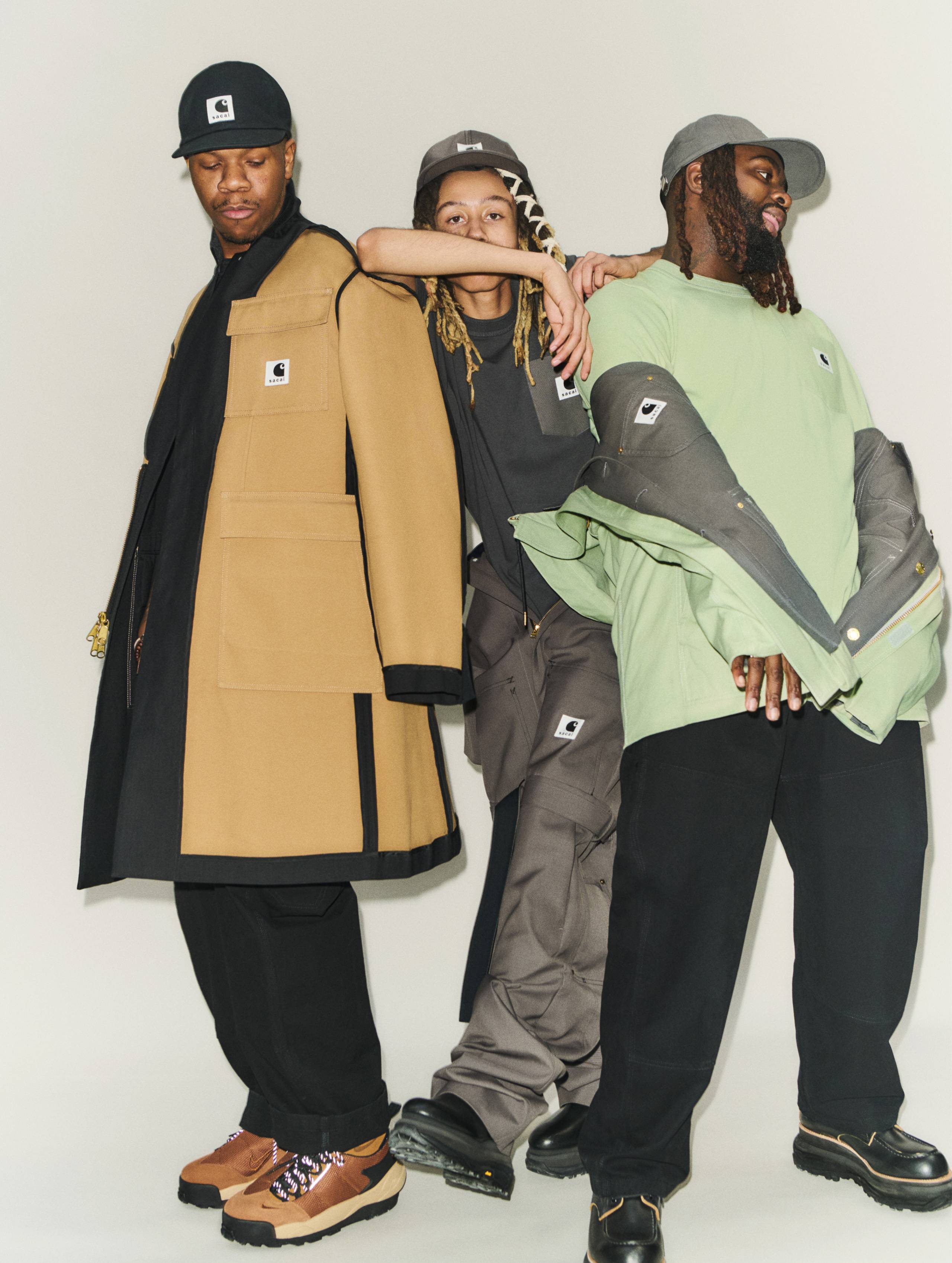 HiTech wearing items from the sacai x Carhartt WIP Collaboration