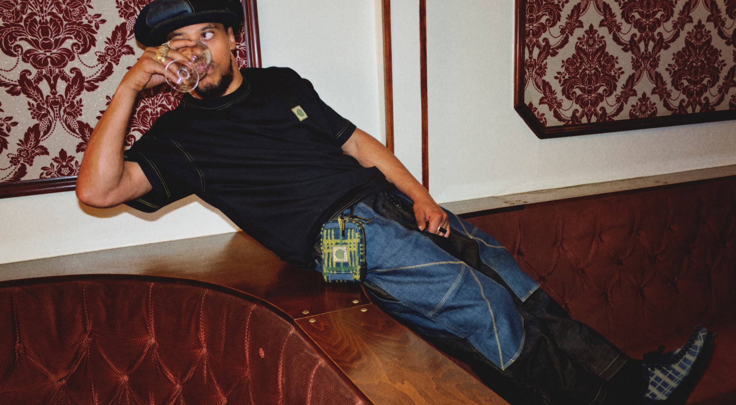 Artist Pink Siifu wearing Nicholas Daley x Carhartt WIP Collaboration