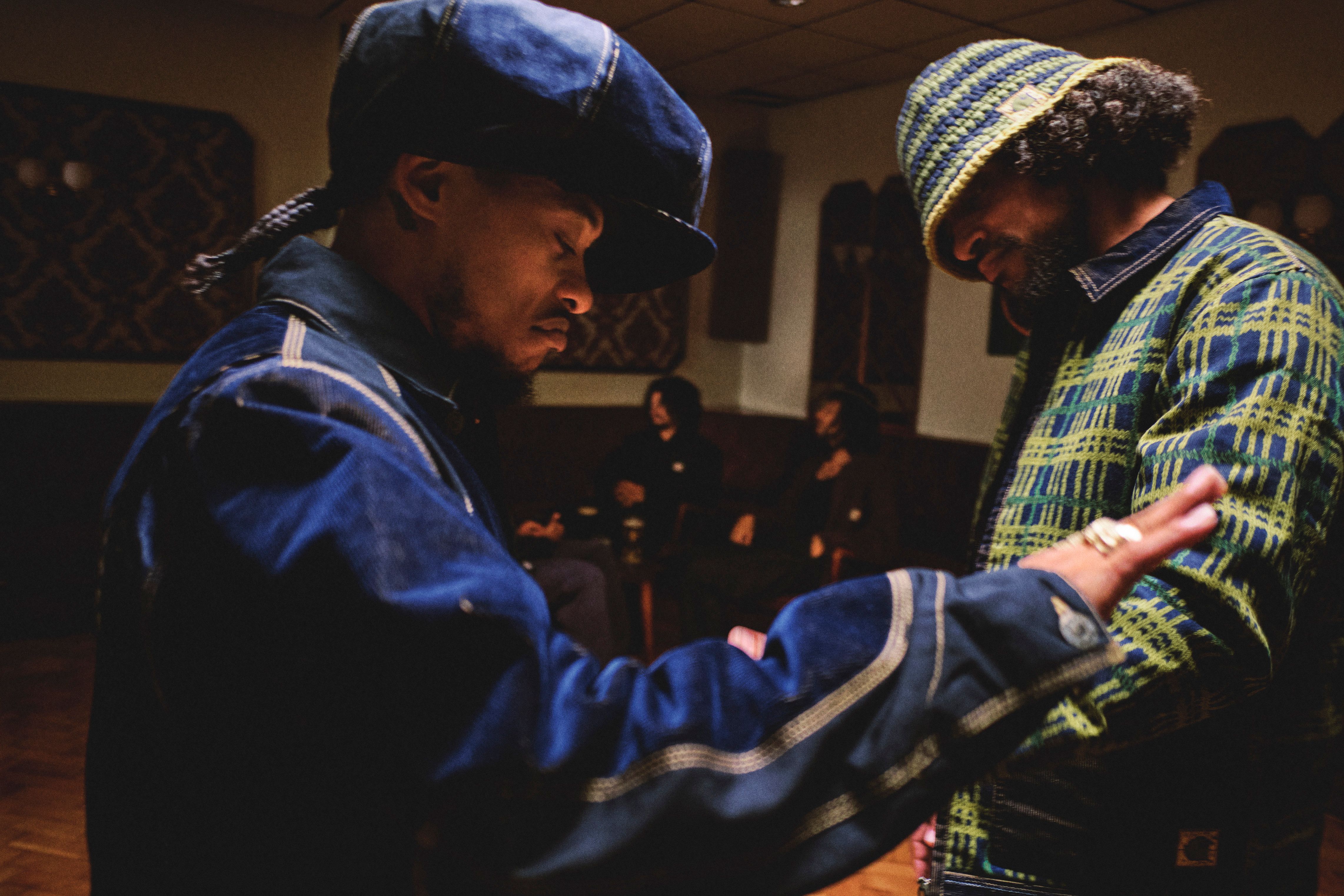 Close up of Models dancing while wearing items from the Nicholas Daley x Carhartt WIP Collaboration