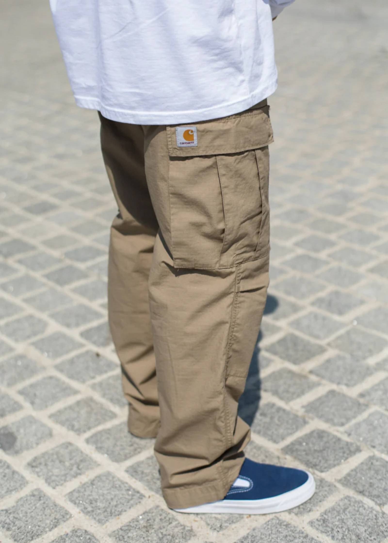 Model wearing Carhartt WIP Cargo Pants