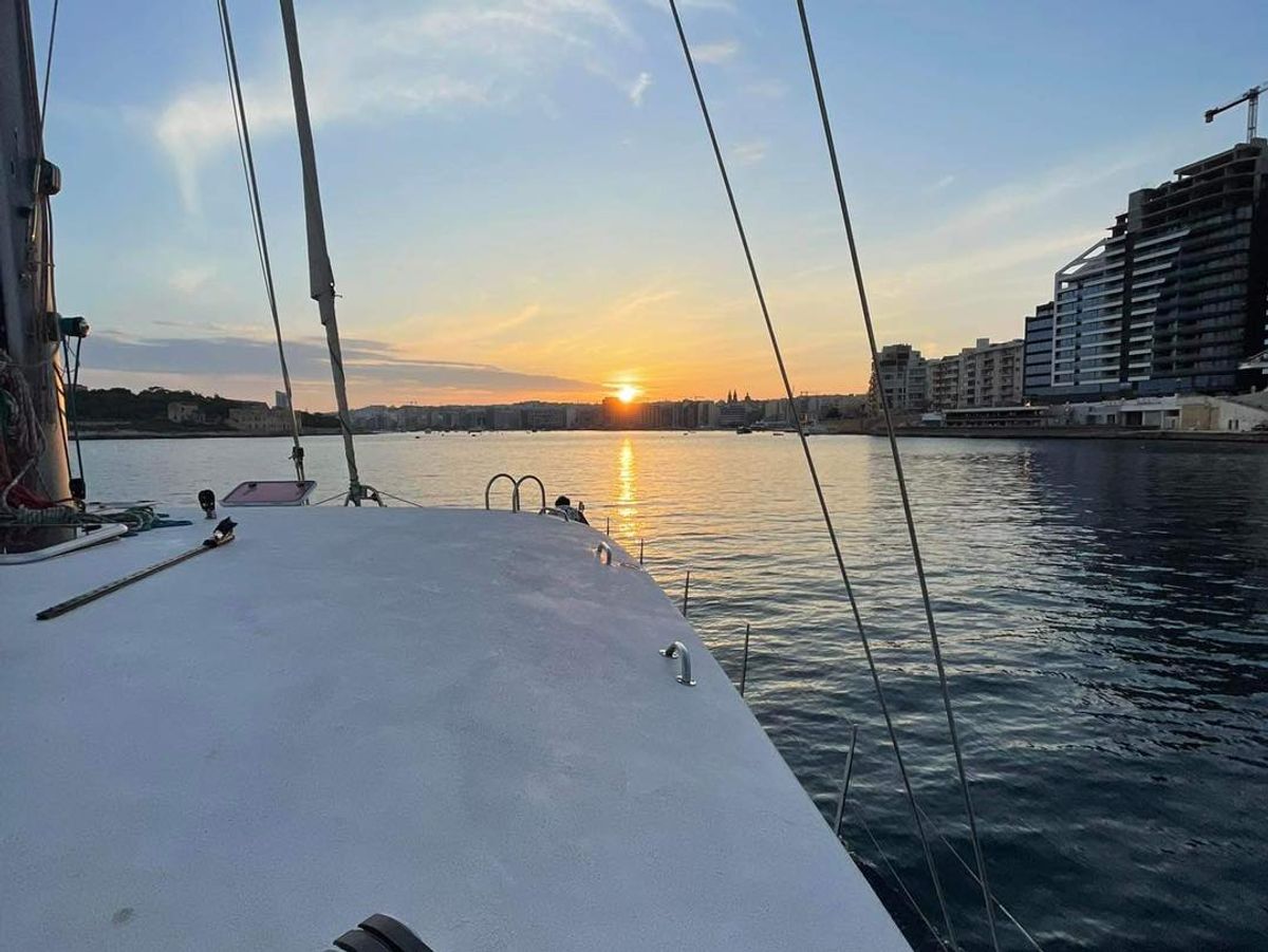 Sunset cruise Malta — golden hour over Valletta bastions