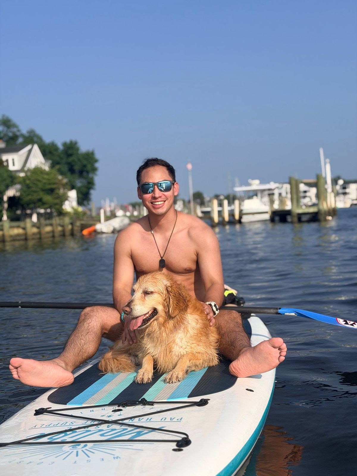 Paddleboarding with my dog
