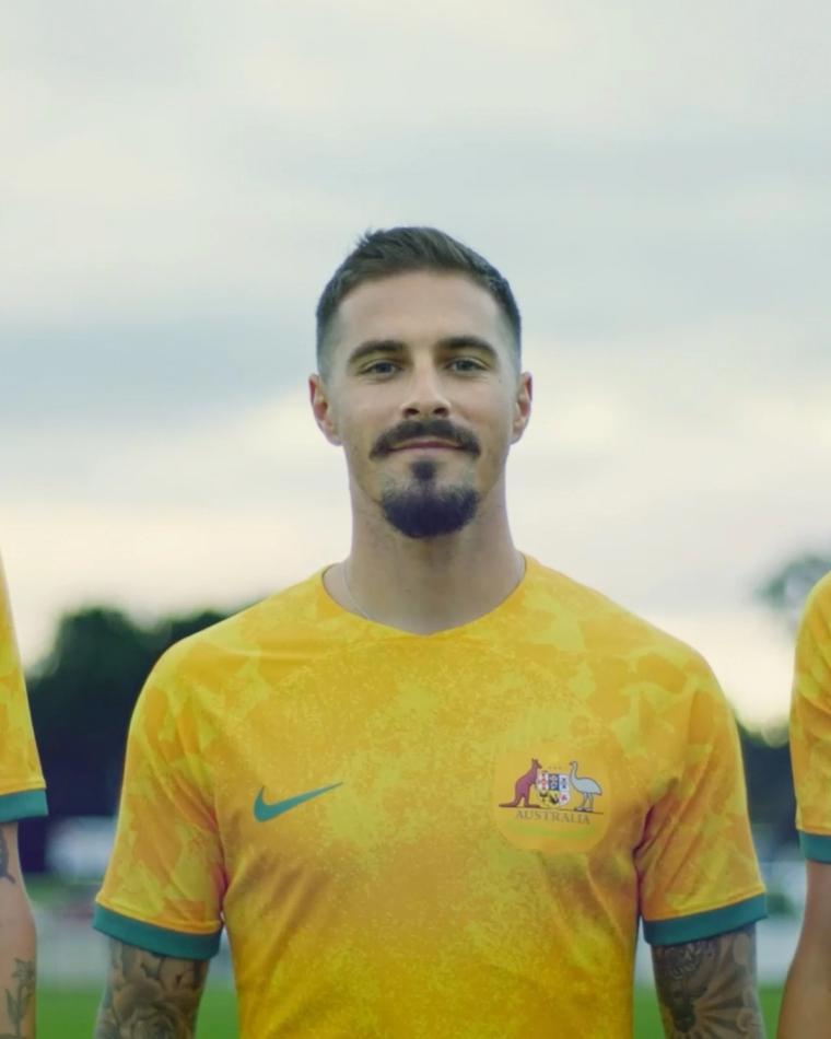 Client portrait — soccer player in an Australia kit