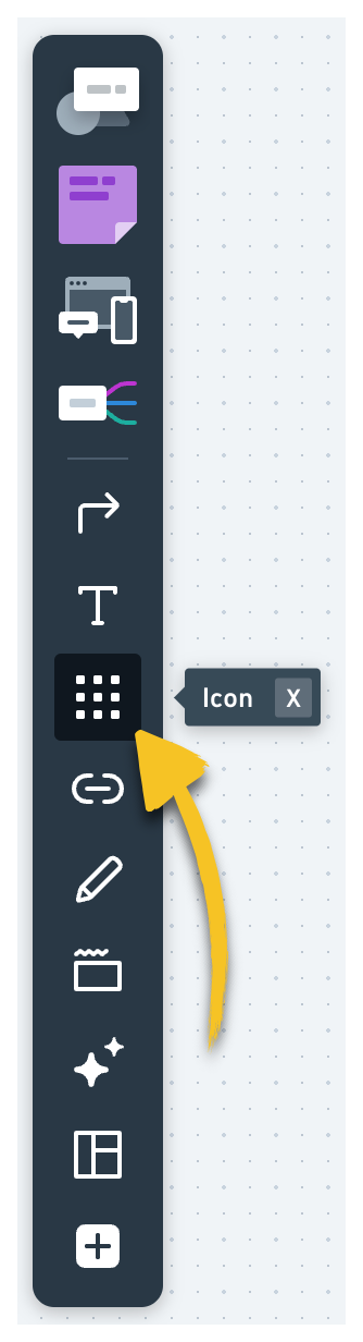 Icons in the toolbar