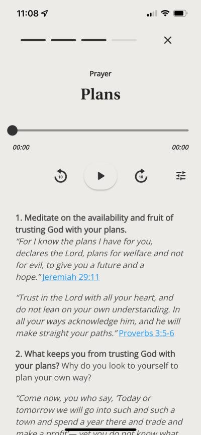 A screenshot of a First15 Guided Prayer