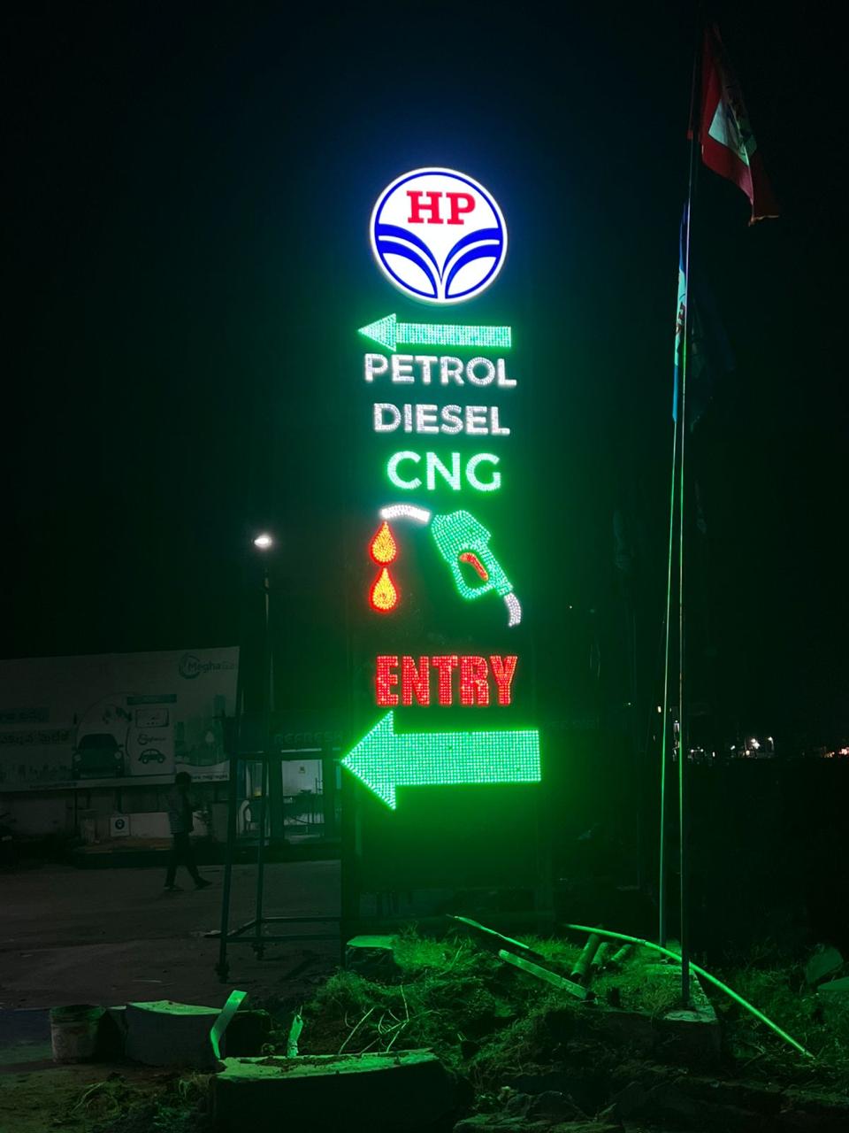 Illuminated ACP and LED shop name board with Tamil lettering on a Chennai storefront installed by The Mediaverse