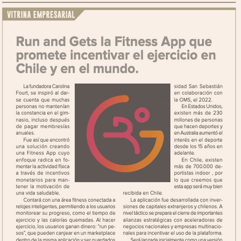 Run and Gets, the Fitness App That Aims to Encourage Exercise in Chile and Worldwide