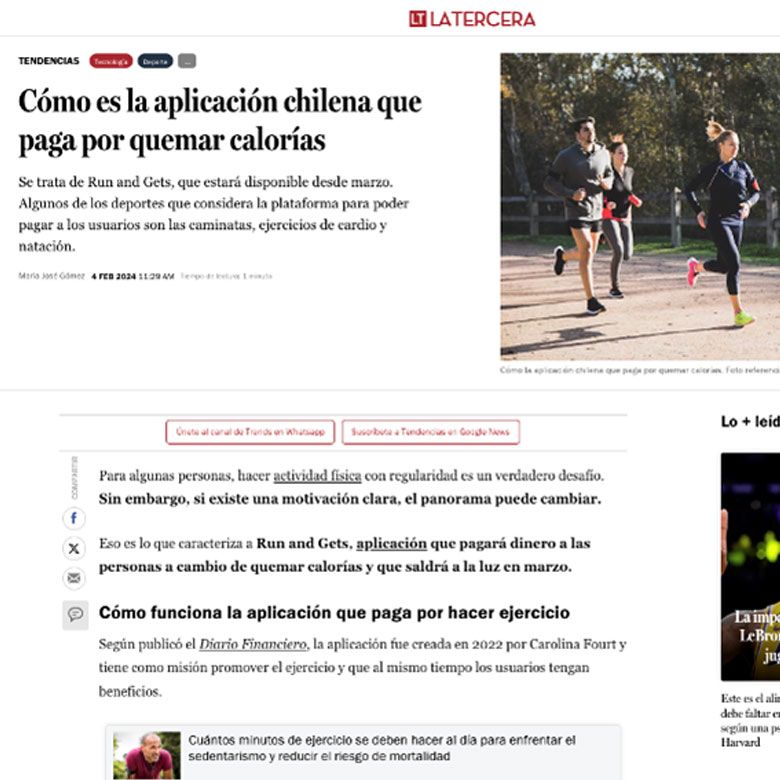Run and Gets, the Chilean App That Pays You for Burning Calories