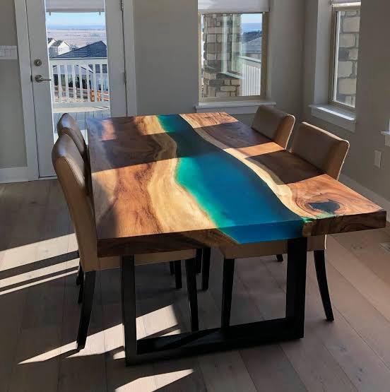 Aqua Oak 4 seater dining set