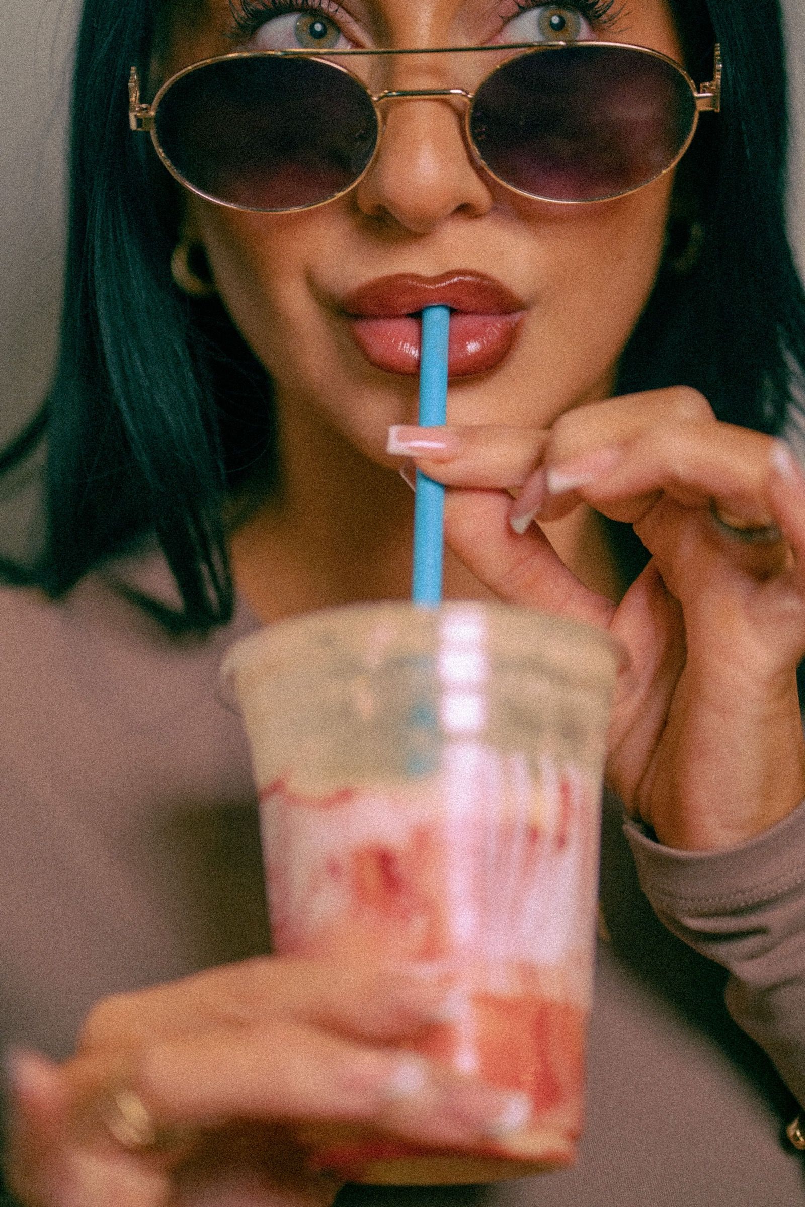 Marcel, Sipping Smoothie