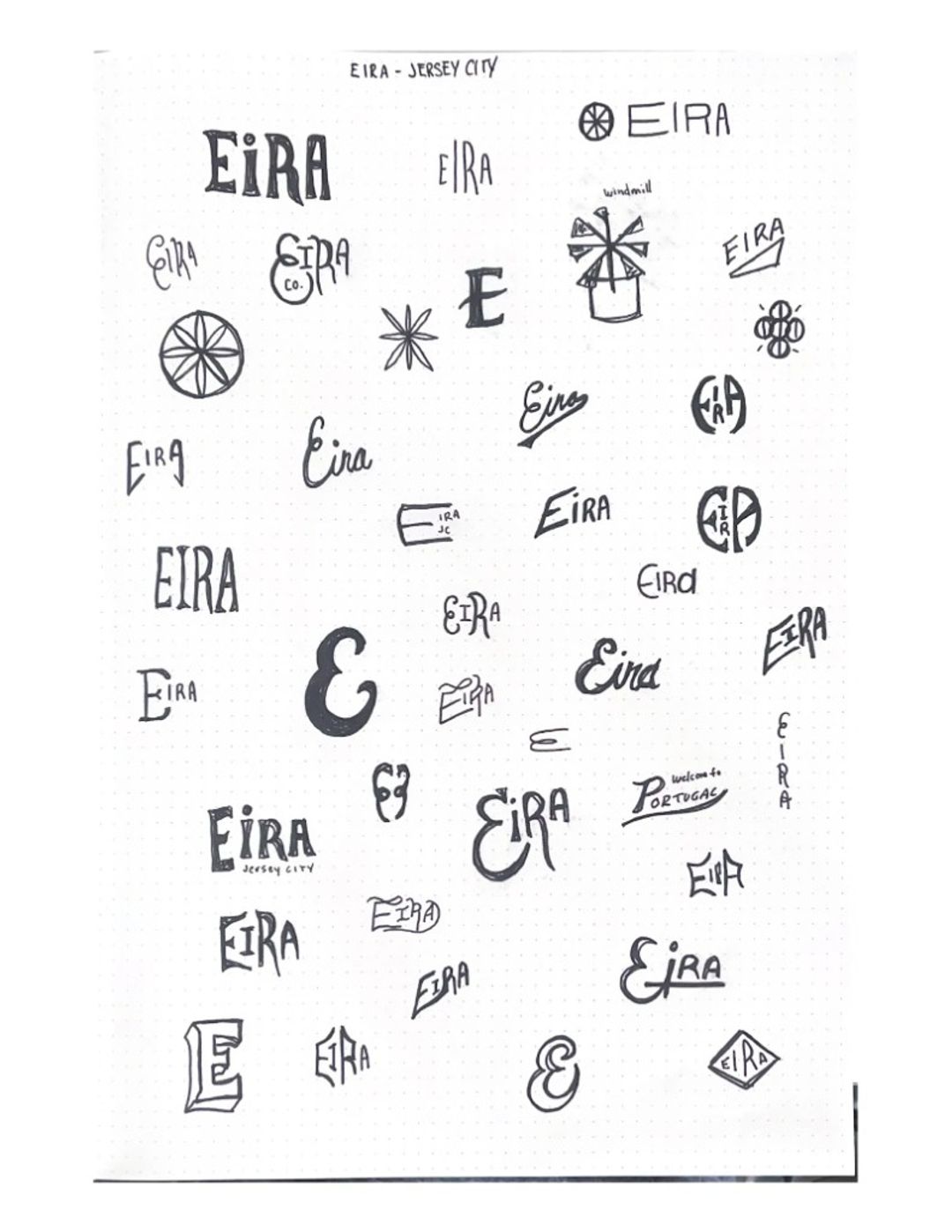 Eira, hand-drawn sketches from Drew's sketchbook