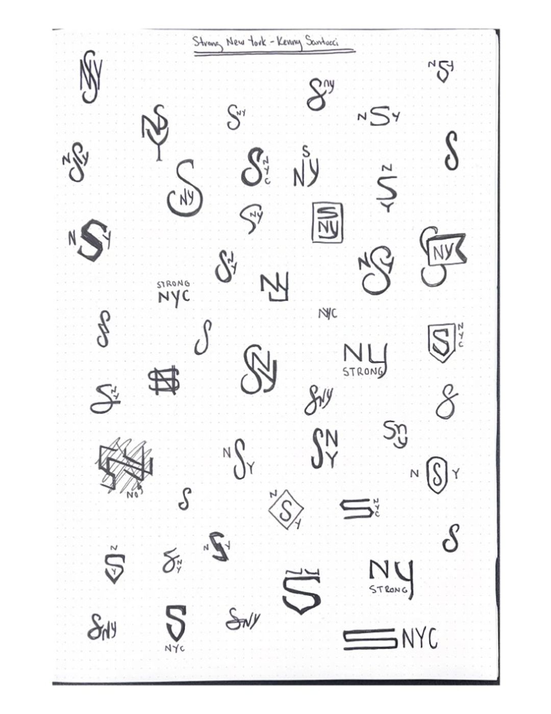 Strong new york, hand-drawn sketches from Drew's sketchbook
