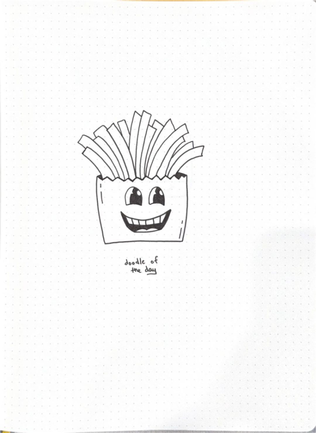 Dotd fries, hand-drawn sketches from Drew's sketchbook