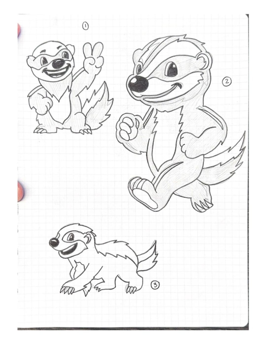 Fisher 1, hand-drawn sketches from Drew's sketchbook
