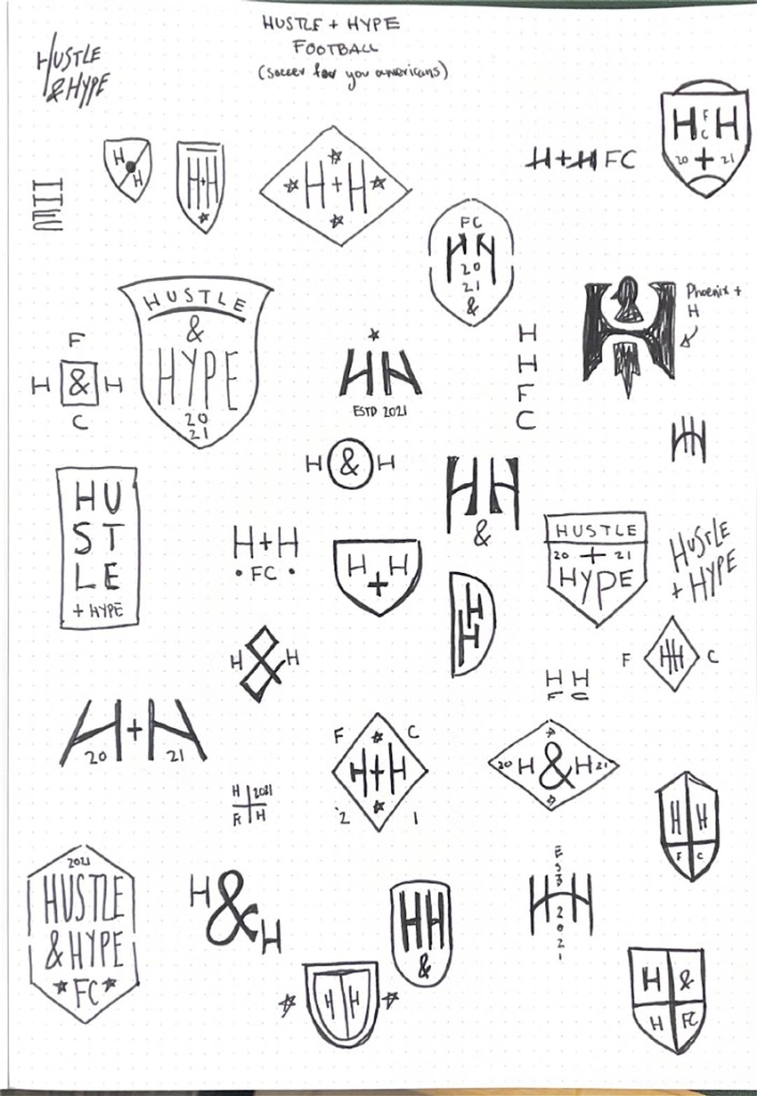 Hiuse of highlighte, hand-drawn sketches from Drew's sketchbook