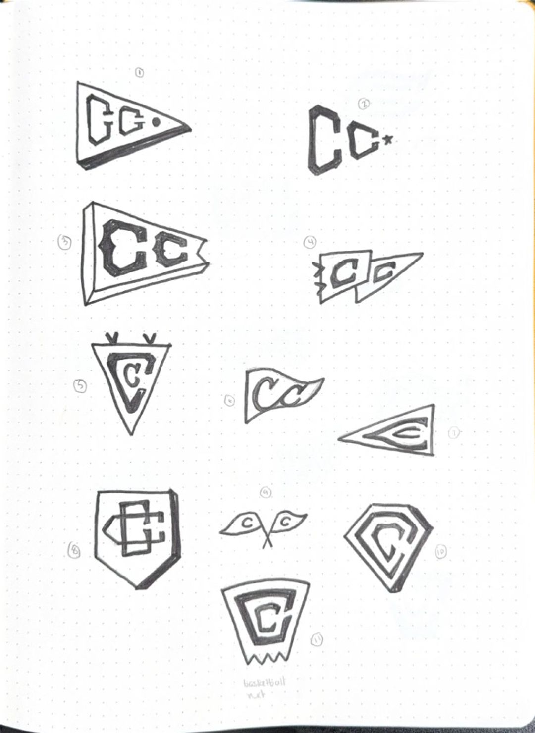 Coirtside club rd 2, hand-drawn sketches from Drew's sketchbook