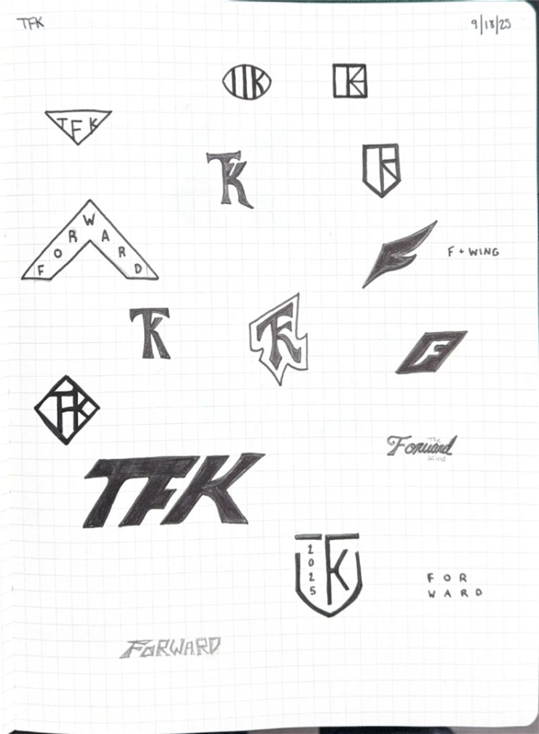 The forward kind, hand-drawn sketches from Drew's sketchbook
