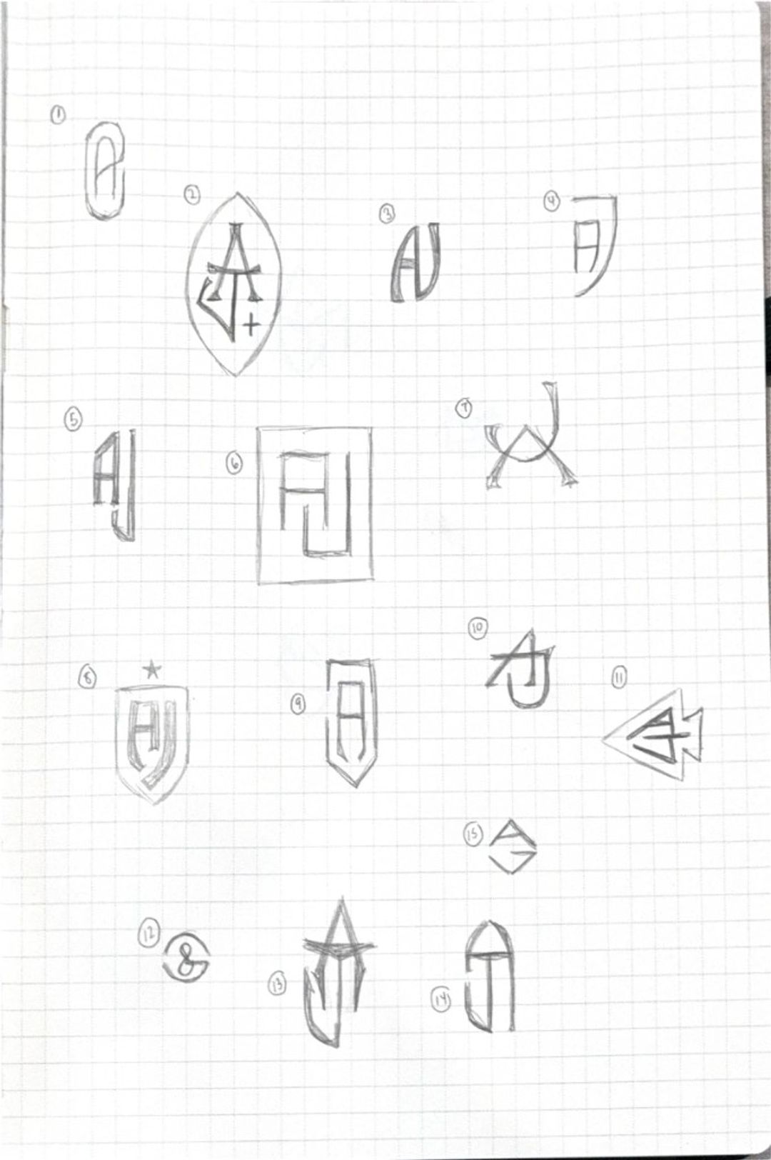 Aj screening, hand-drawn sketches from Drew's sketchbook