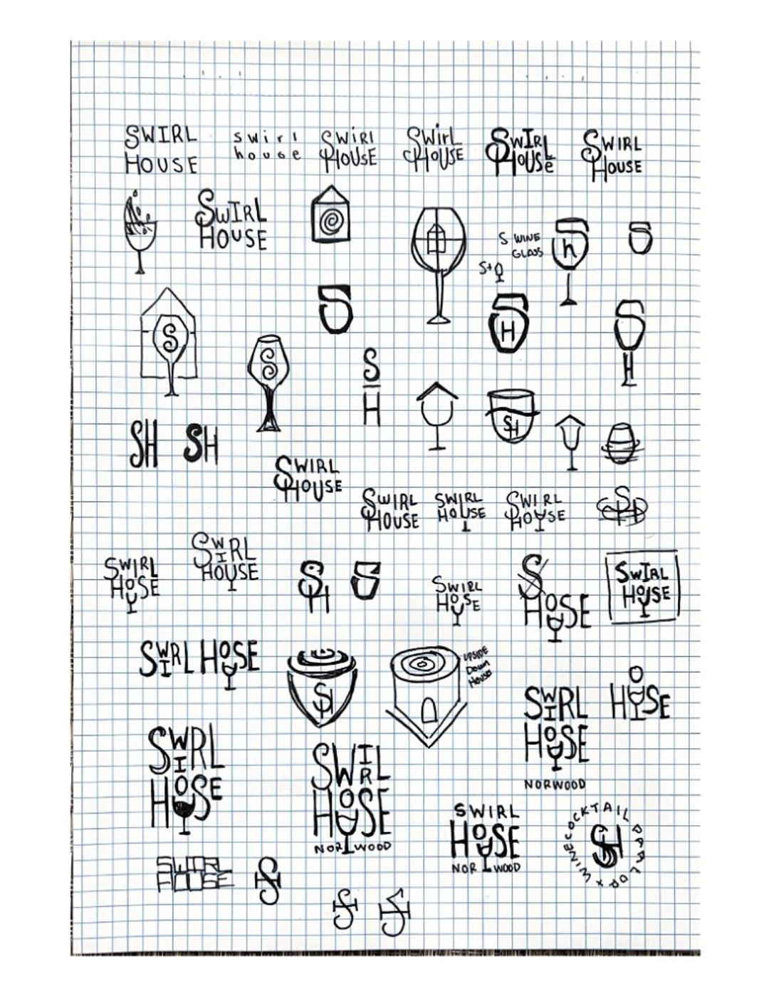 Rouse, hand-drawn sketches from Drew's sketchbook