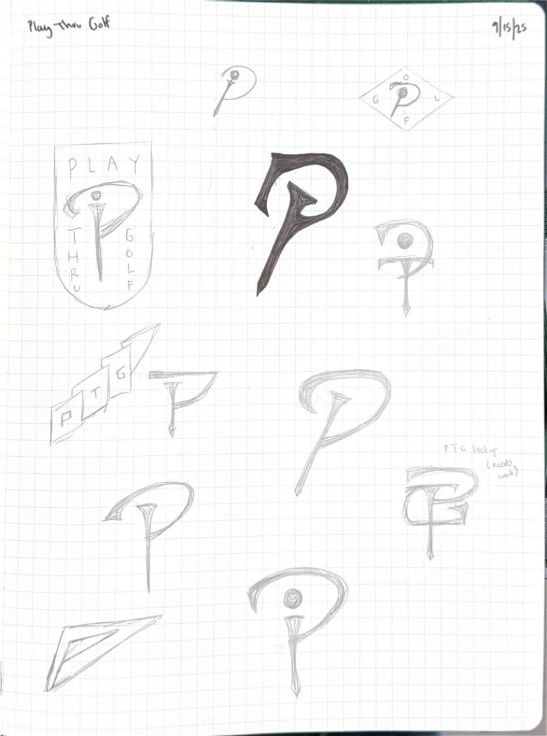 Play thru golf, hand-drawn sketches from Drew's sketchbook