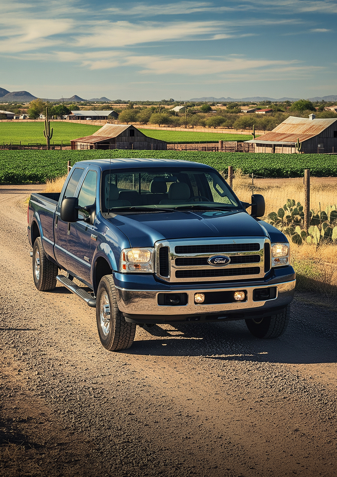Ford F-250 in the countryside