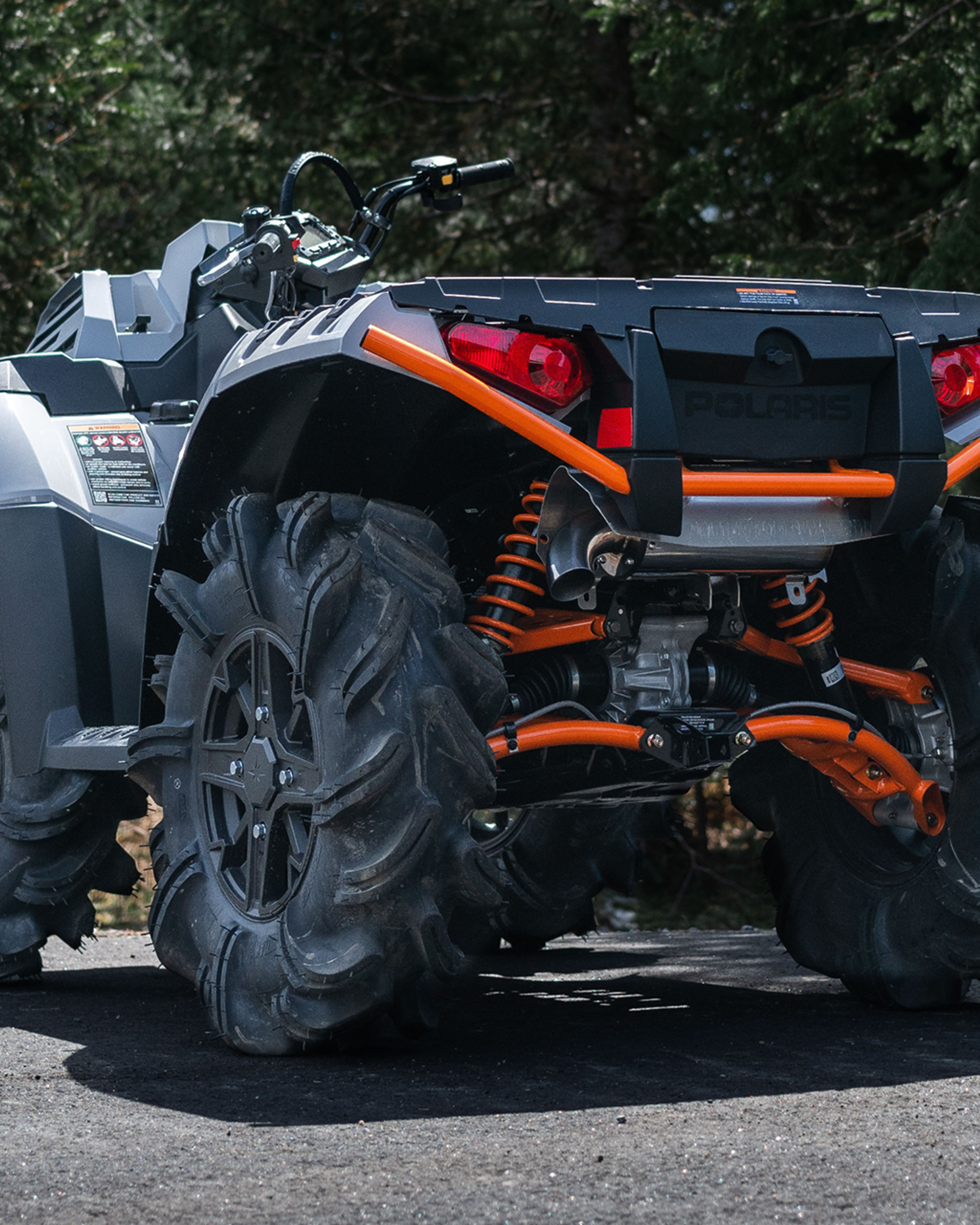 ATV with an mbrp exhaust