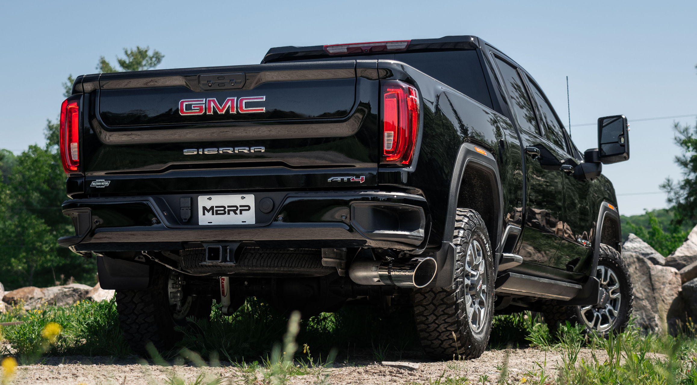GMC Sierra with mbrp exhaust system and stainless steel tips