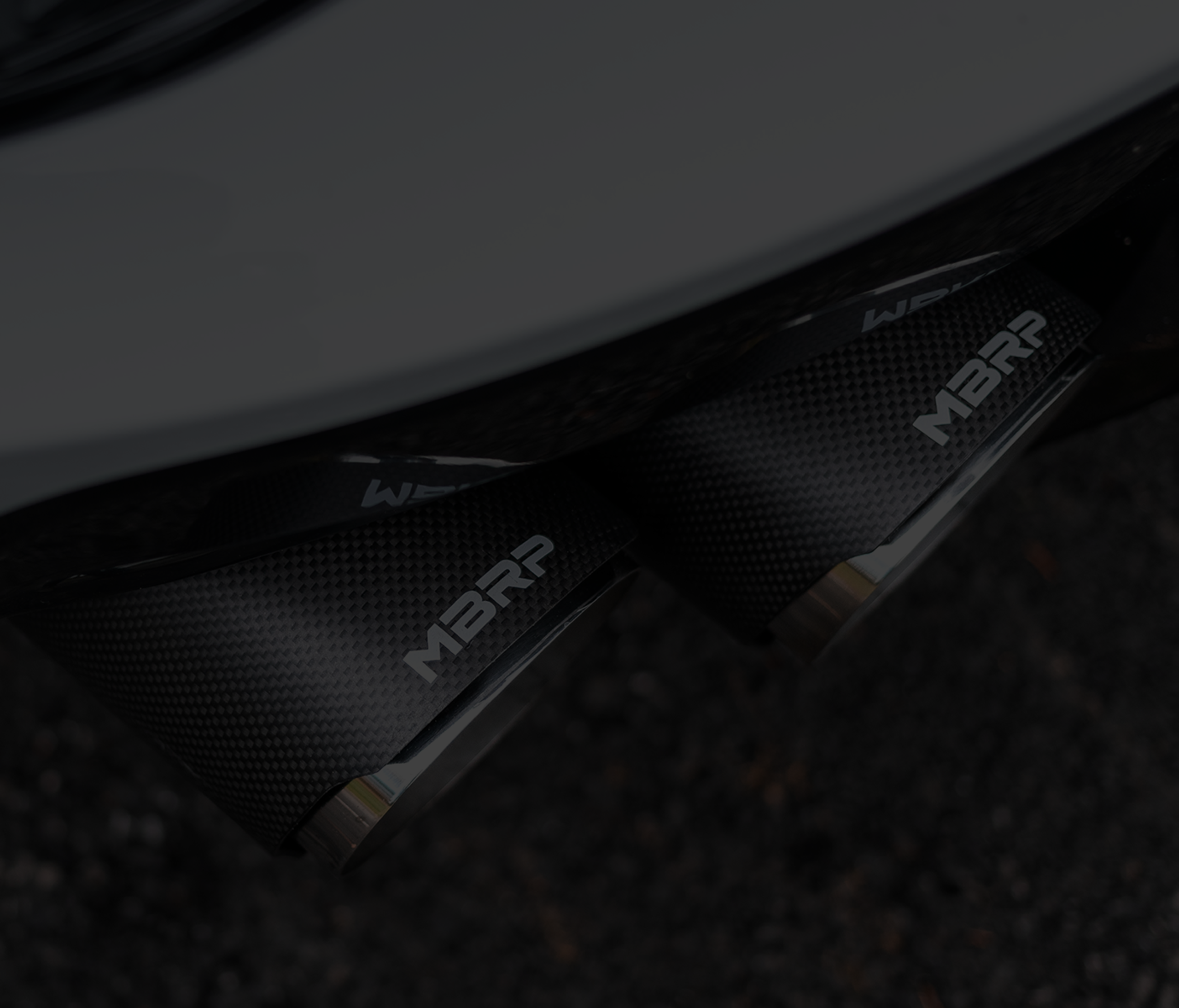 MBRP exhaust showing carbon fiber tips
